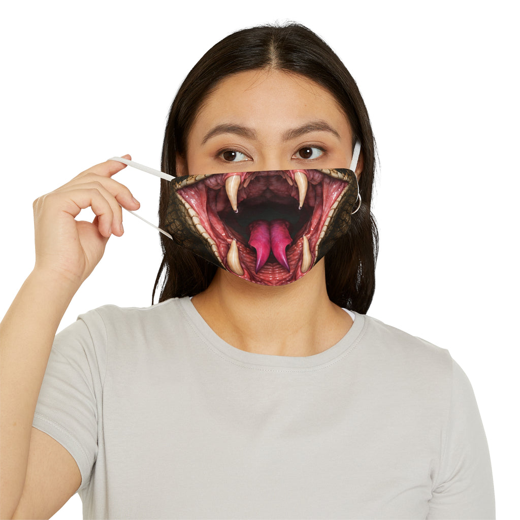 Snake Fang Mouth Face Mask, Snug-Fit Polyester Mask