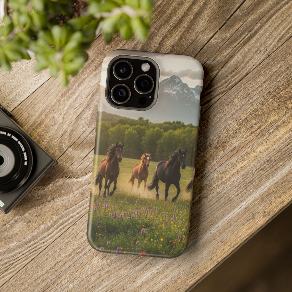Running Horses Phone Case | Magnetic Impact-Resistant Case