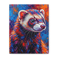 Colorful Ferret Canvas Print /Vibrant Pop-Art Animal Wall Art