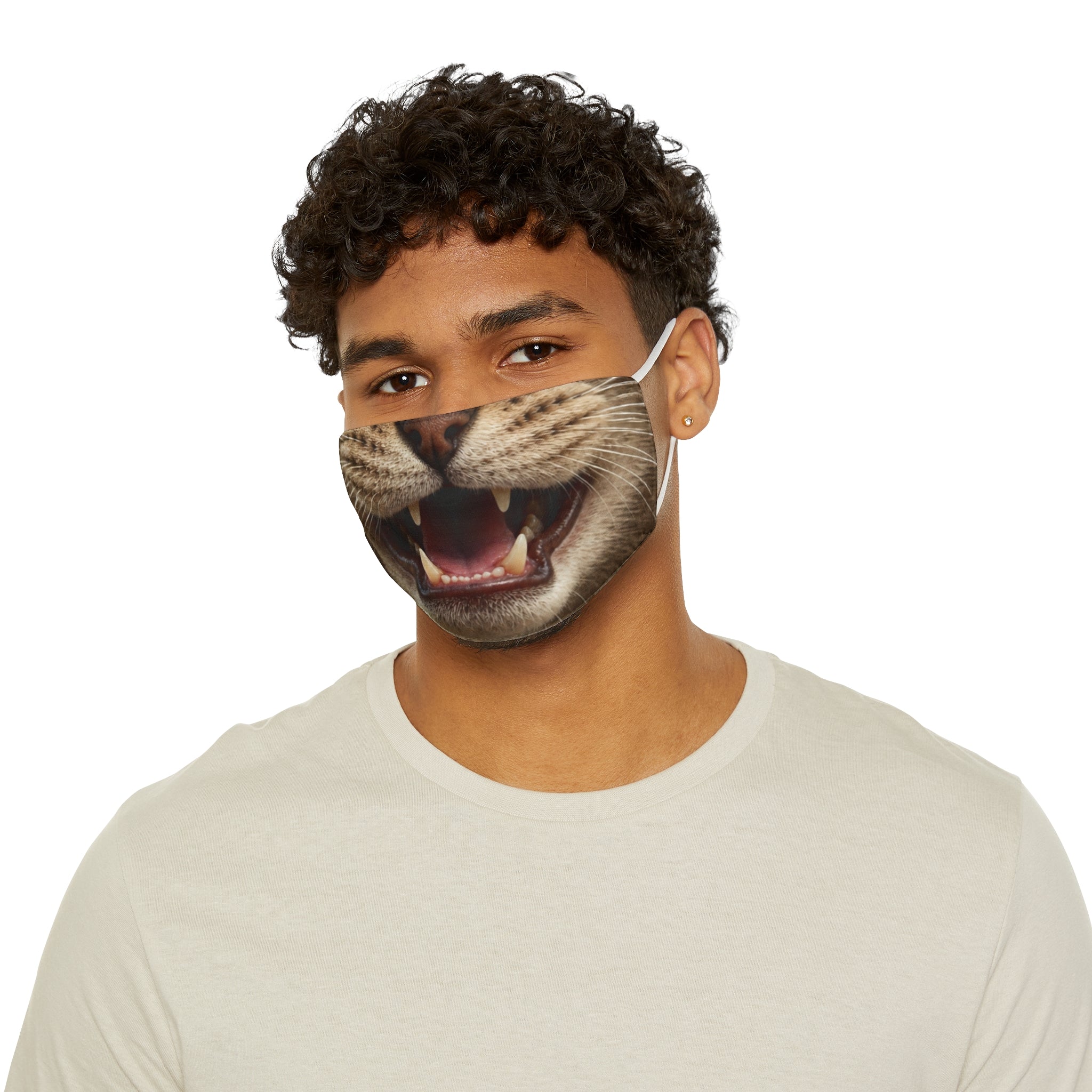 Cat Mouth Face Mask Snug-Fit Polyester Face Mask | Cute Cat Teeth Design