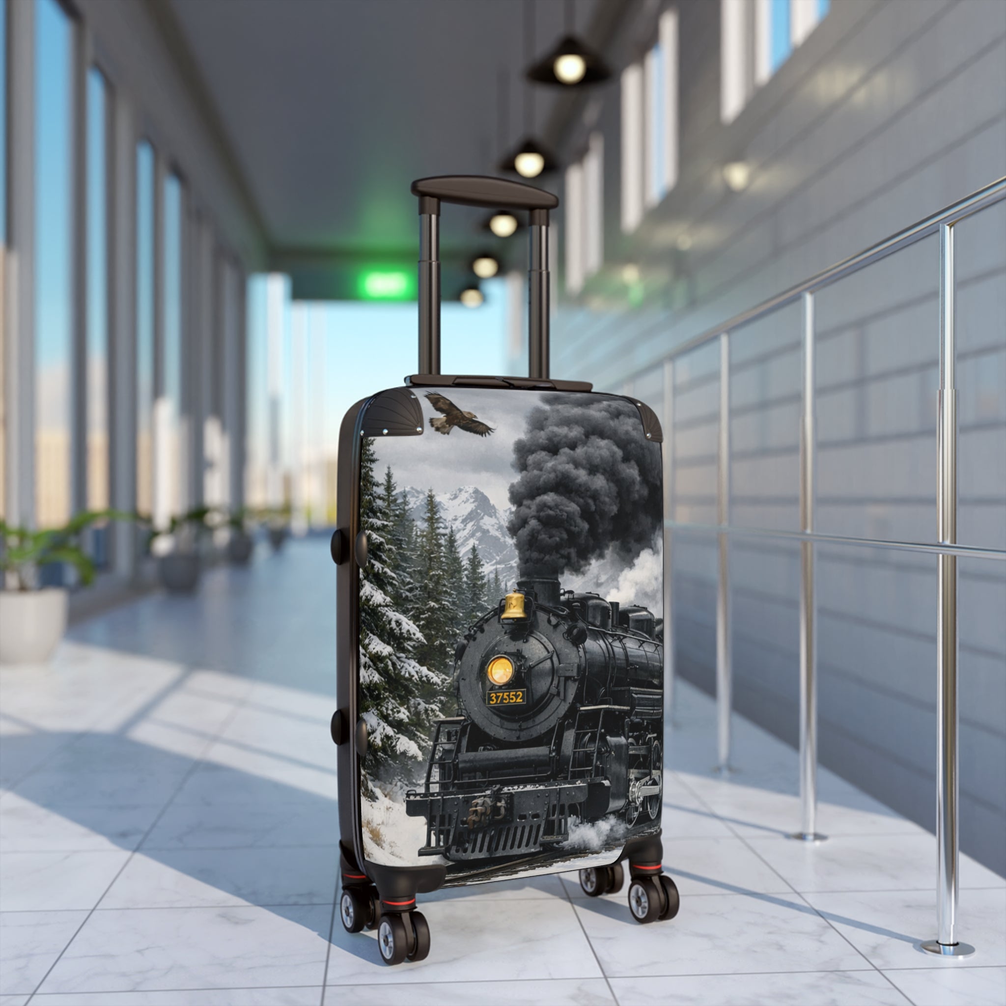 Vintage Steam Locomotive Suitcase | Train Travel Luggage