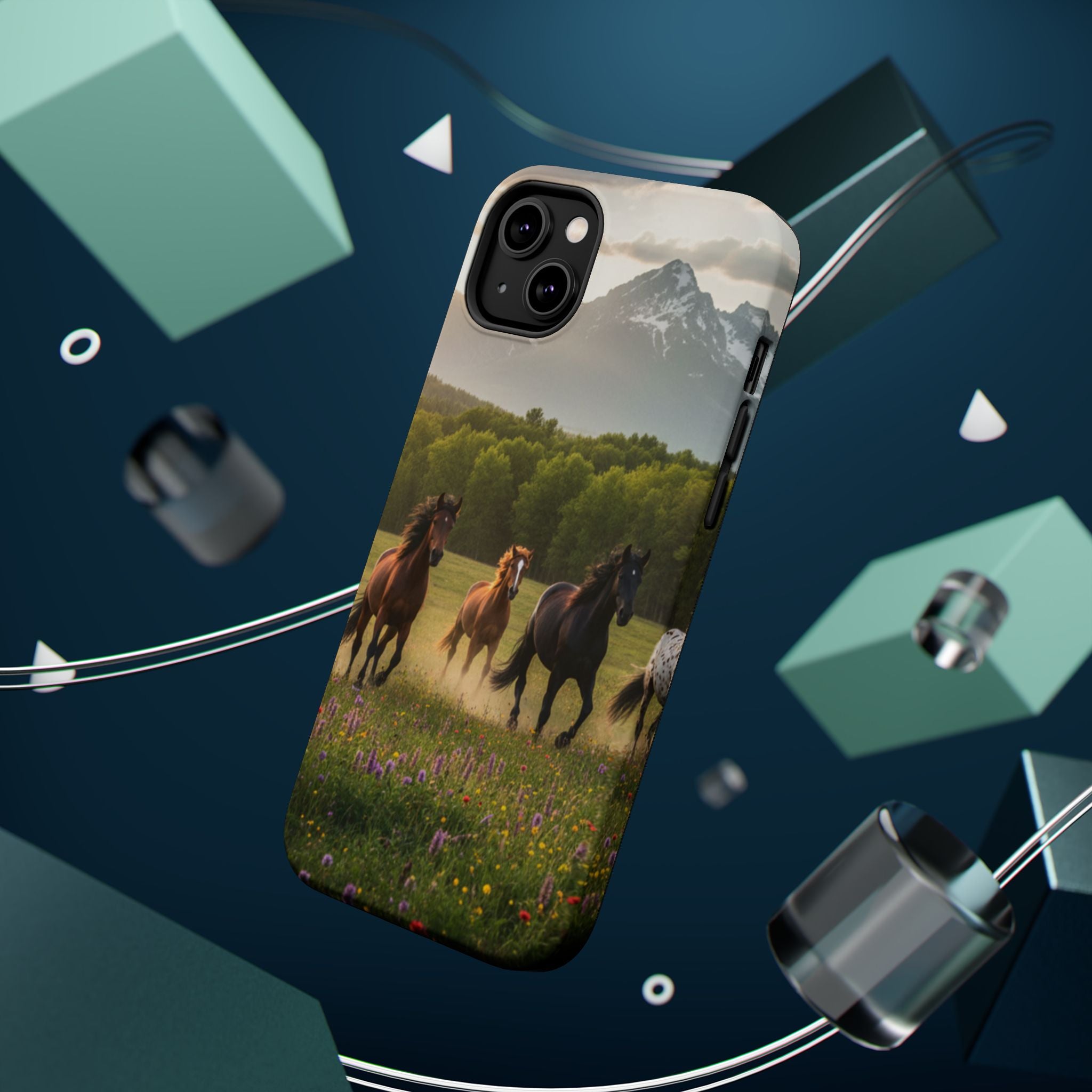 Running Horses Phone Case | Magnetic Impact-Resistant Case