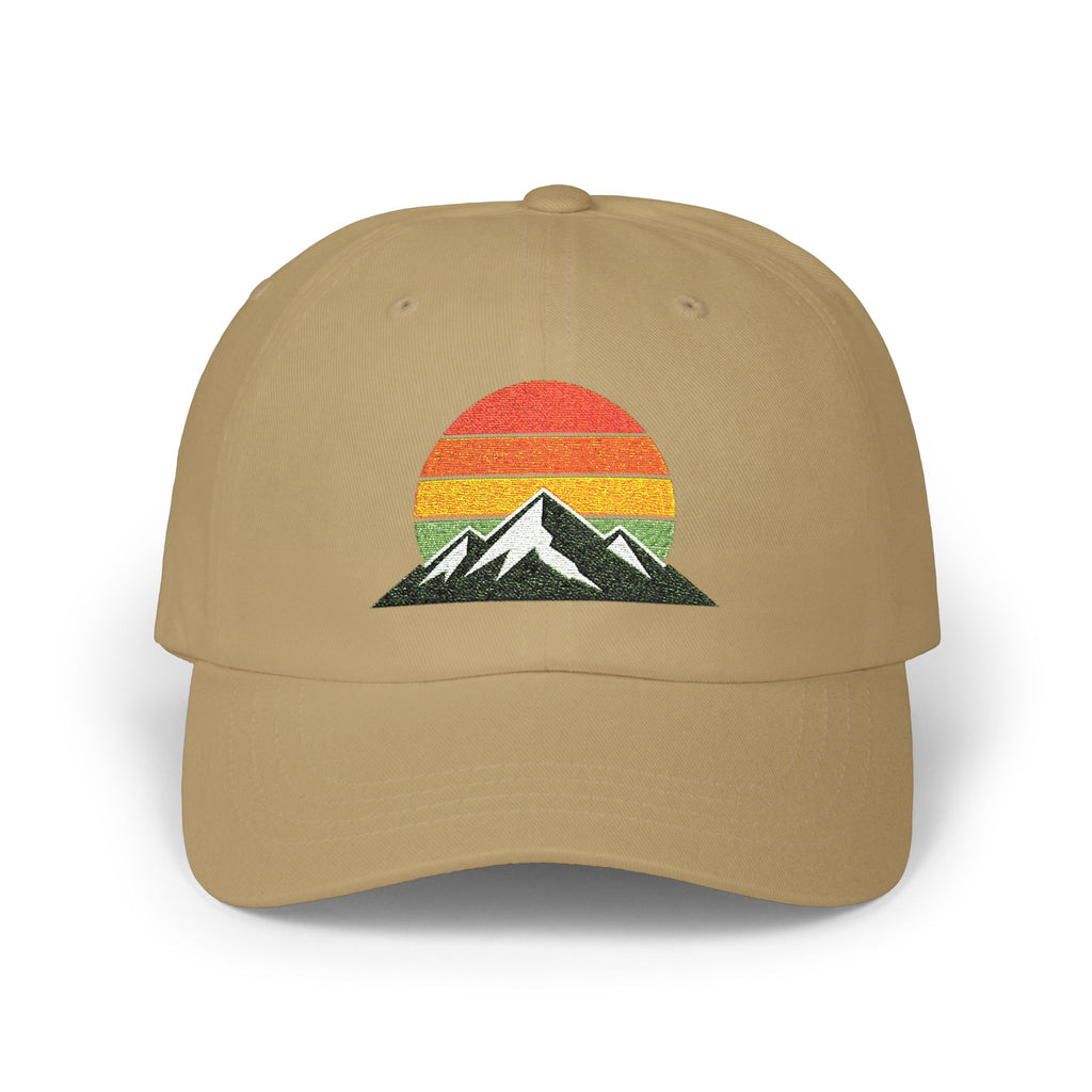 Retro Mountain Sunset Dad Cap | Embroidered Mountain Hat