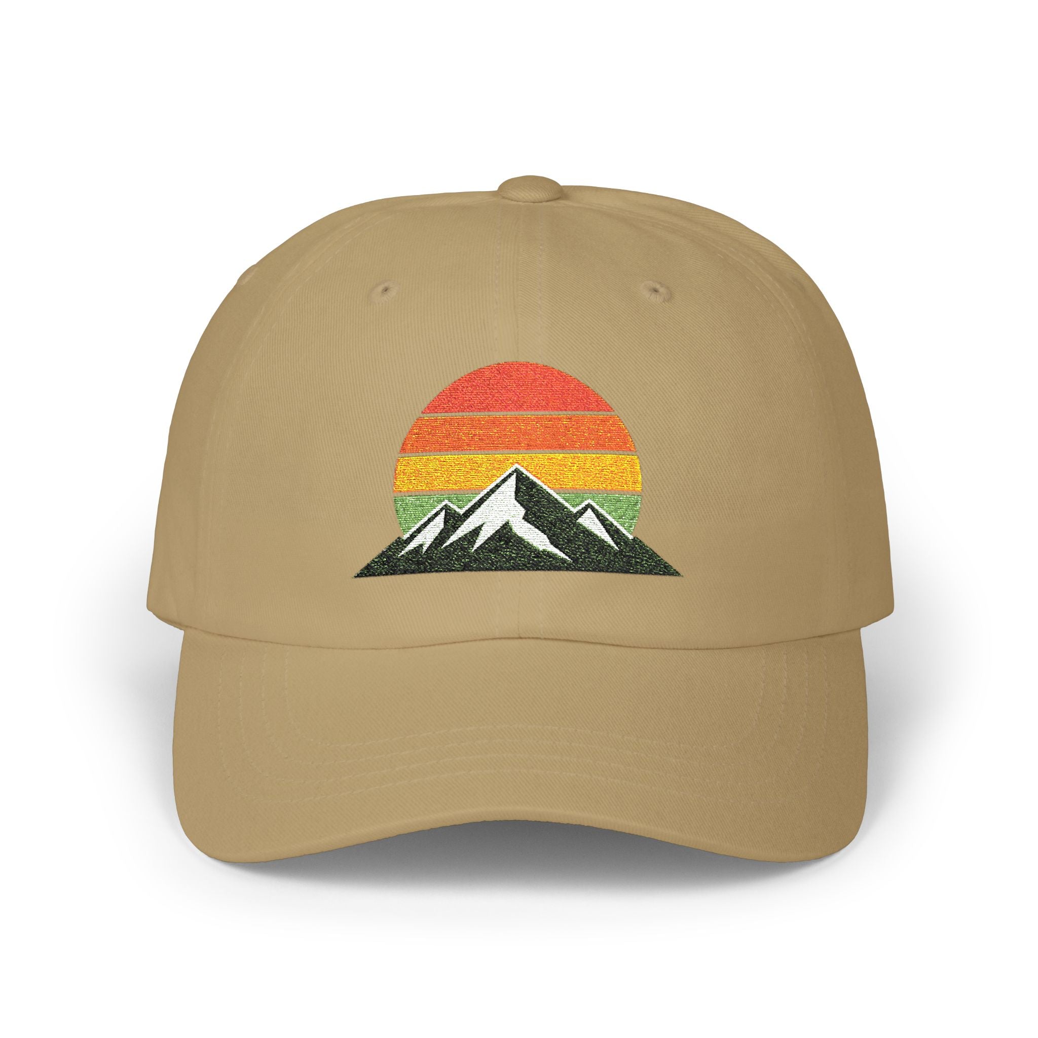 Retro Mountain Sunset Dad Cap | Embroidered Mountain Hat