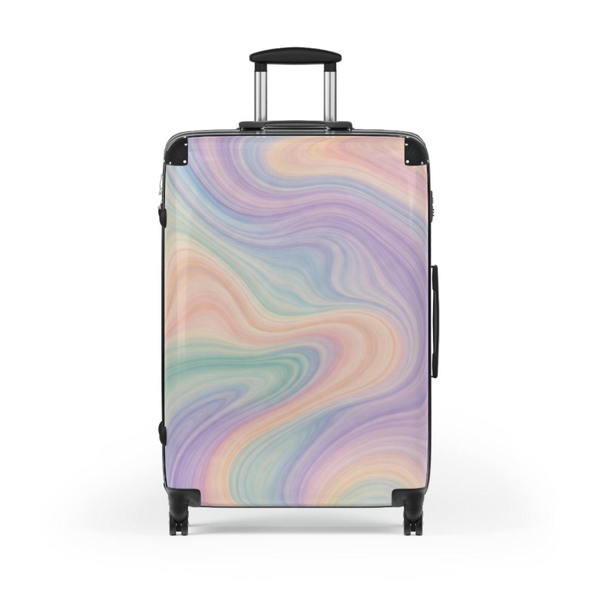 Psychedelic Swirl Colorful Marble Suitcase | Retro Travel Luggage
