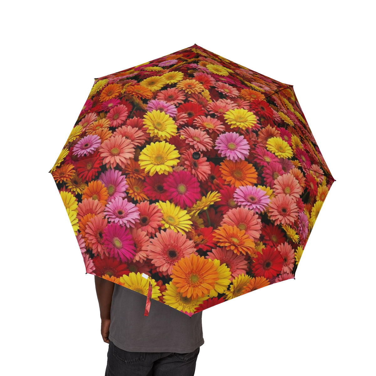 Gerbera Daisy Floral Pattern Umbrella | Foldable Rain Parasol