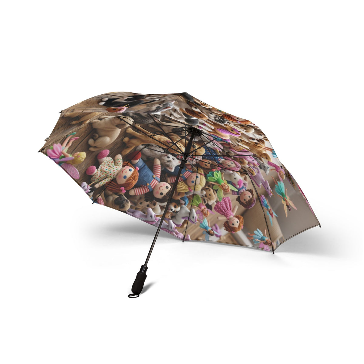 Colorful Doll Pattern Umbrella | Cute Foldable Rain Umbrella