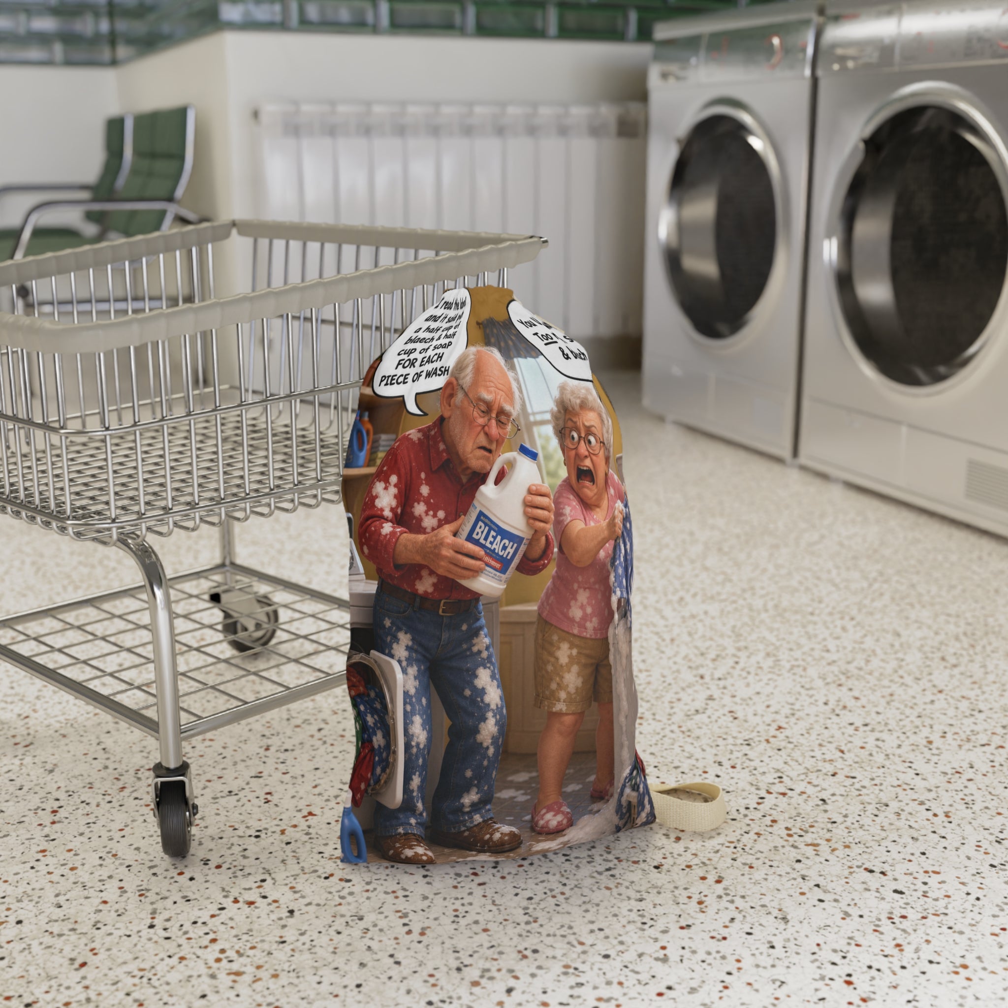 Funny Cartoon Laundry Bag — 'You Used Way Too Much Soap & Bleach'