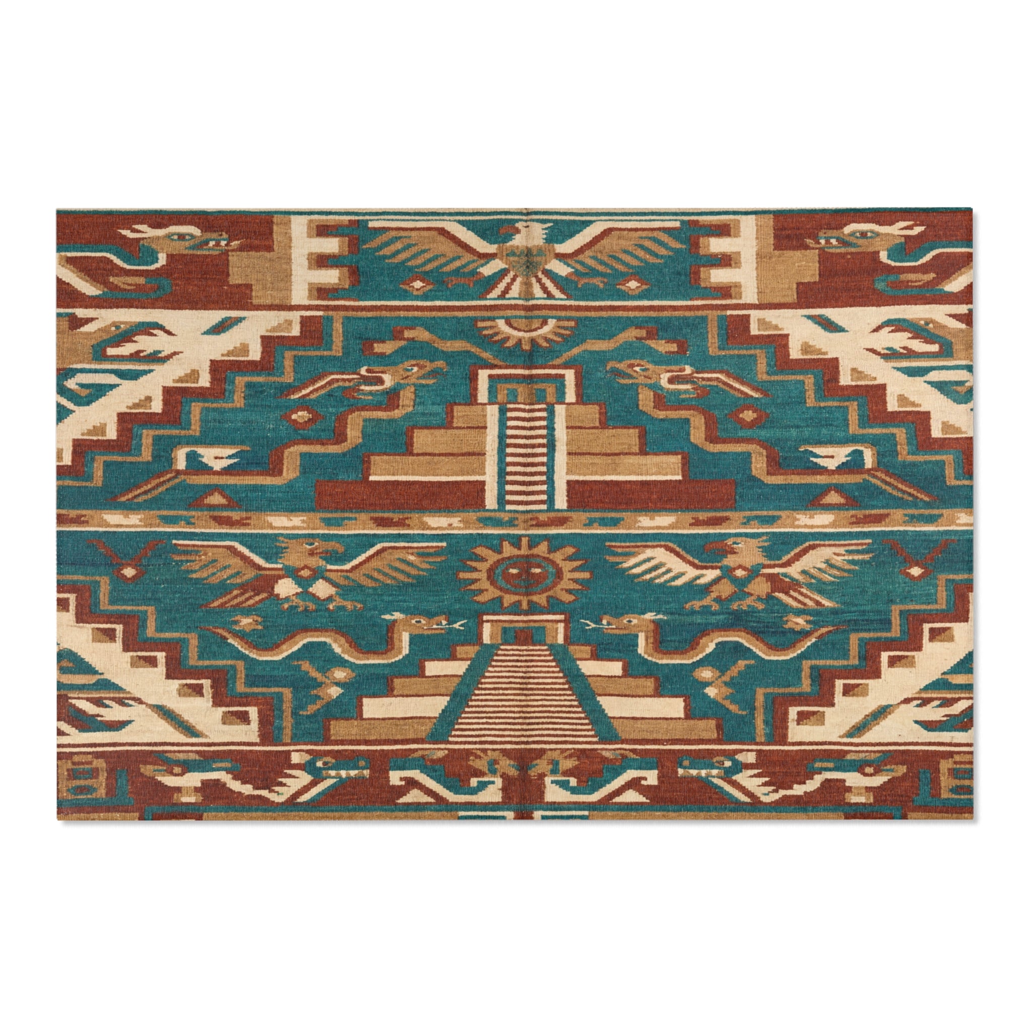 Southwestern Tribal Pattern Area Rug | Aztec Geometric Design