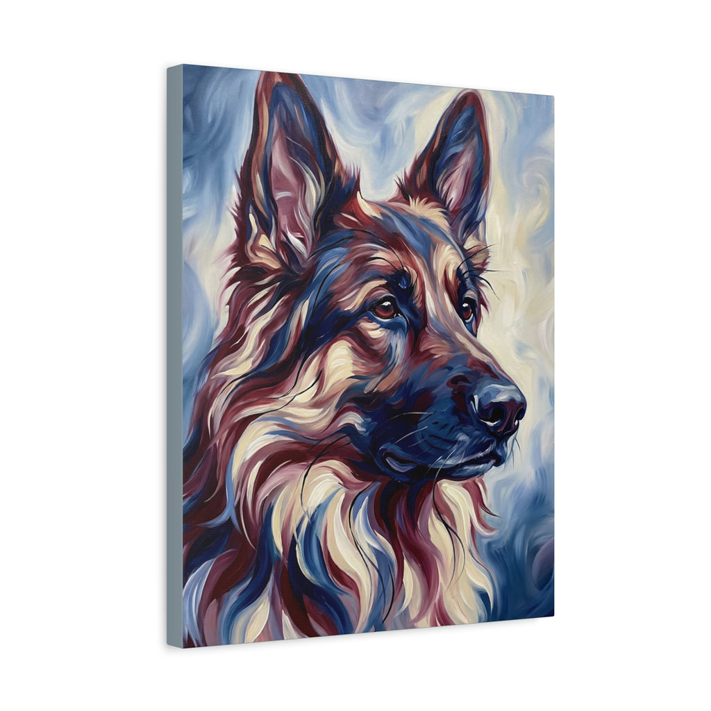 Colorful German Shepherd Portrait Canvas