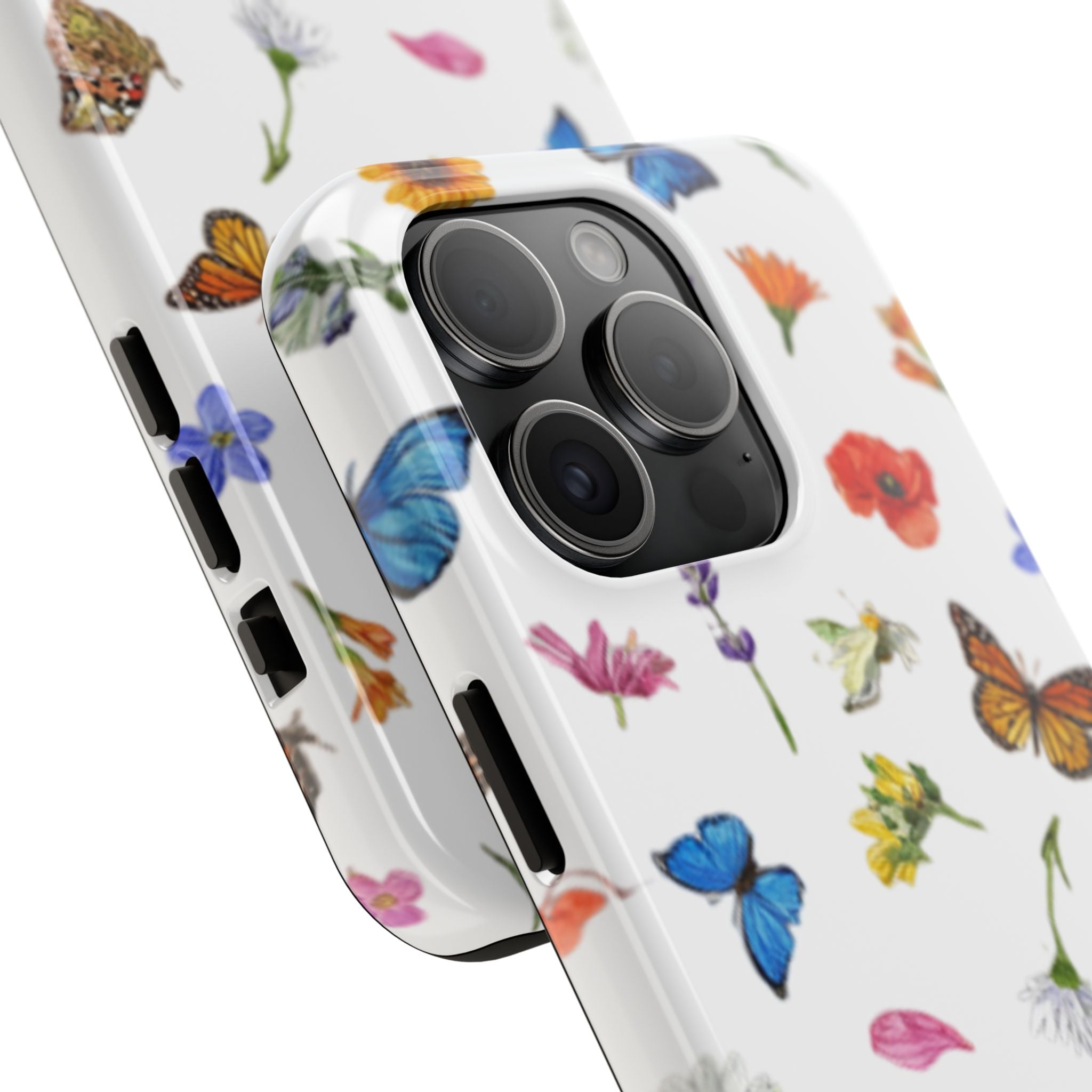 Butterfly Meadow Tough Phone Case / Floral Protective Phone Cover