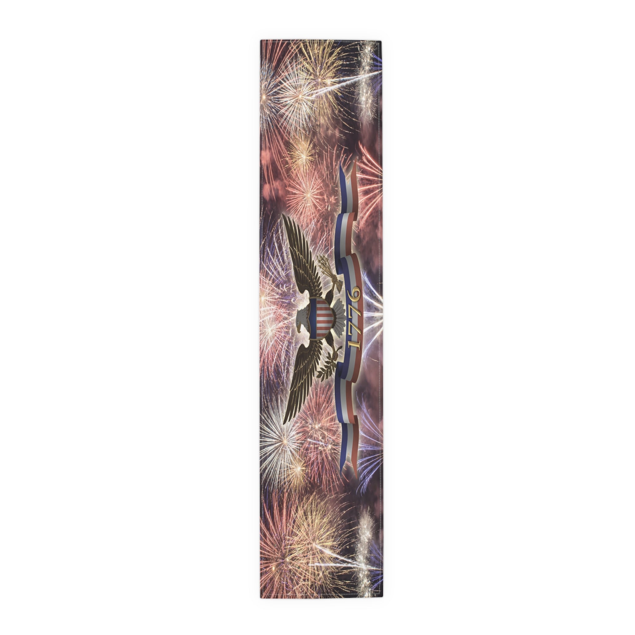 American Eagle with Fireworks Table Runner | Cotton Poly