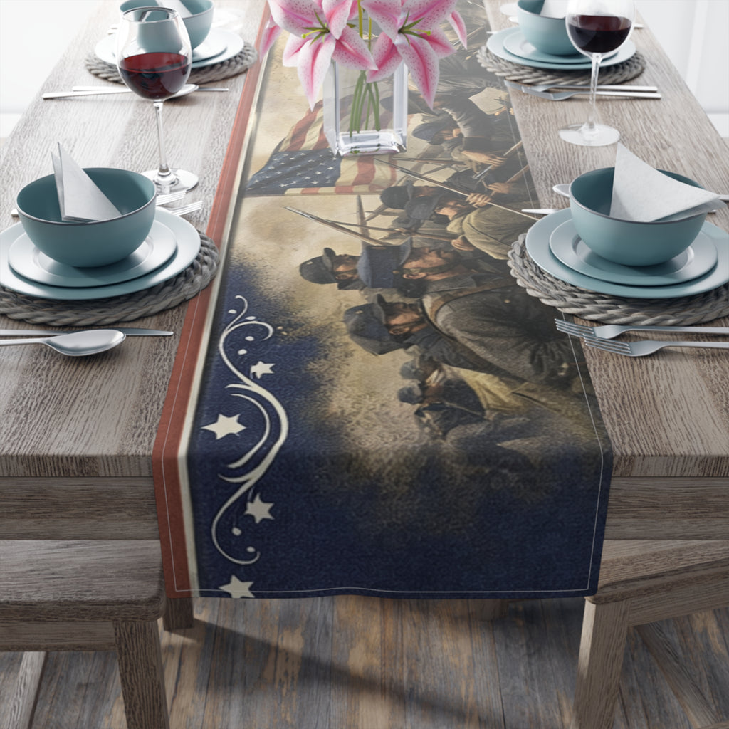 Civil War Soldiers Table Runner | Historical Battle Scene