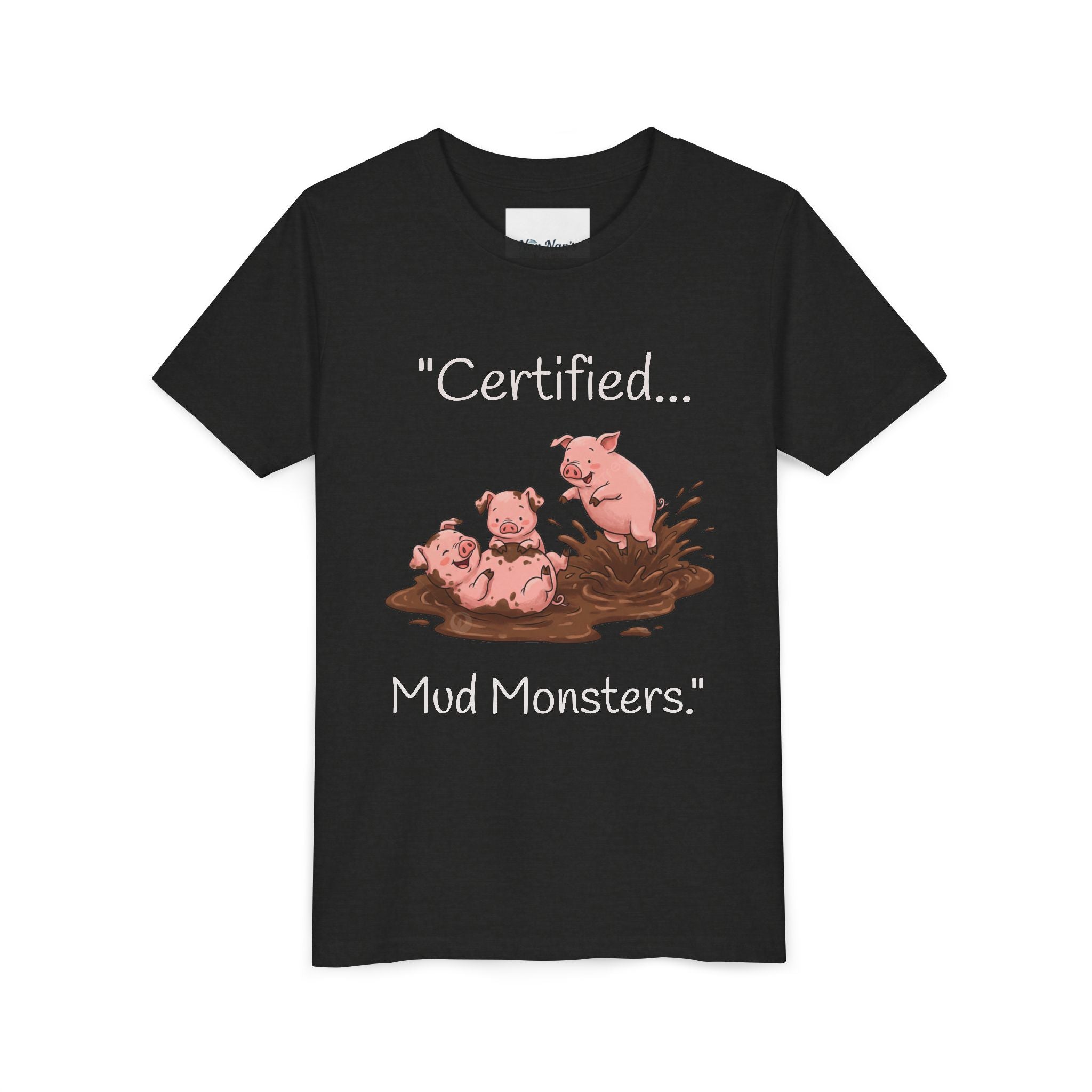 Youth Tee / "Certified Mud Monsters" Playful Piglets Graphic