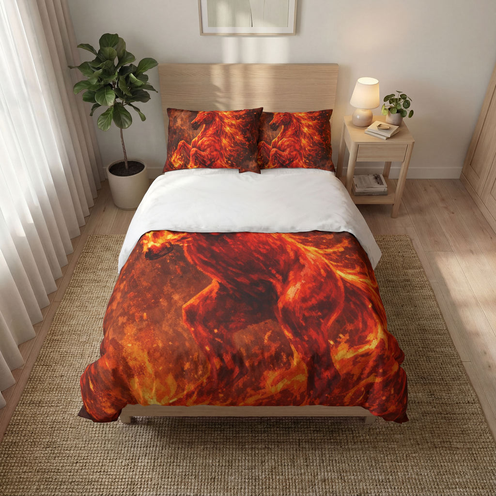 Flaming Horse Quilt Cover