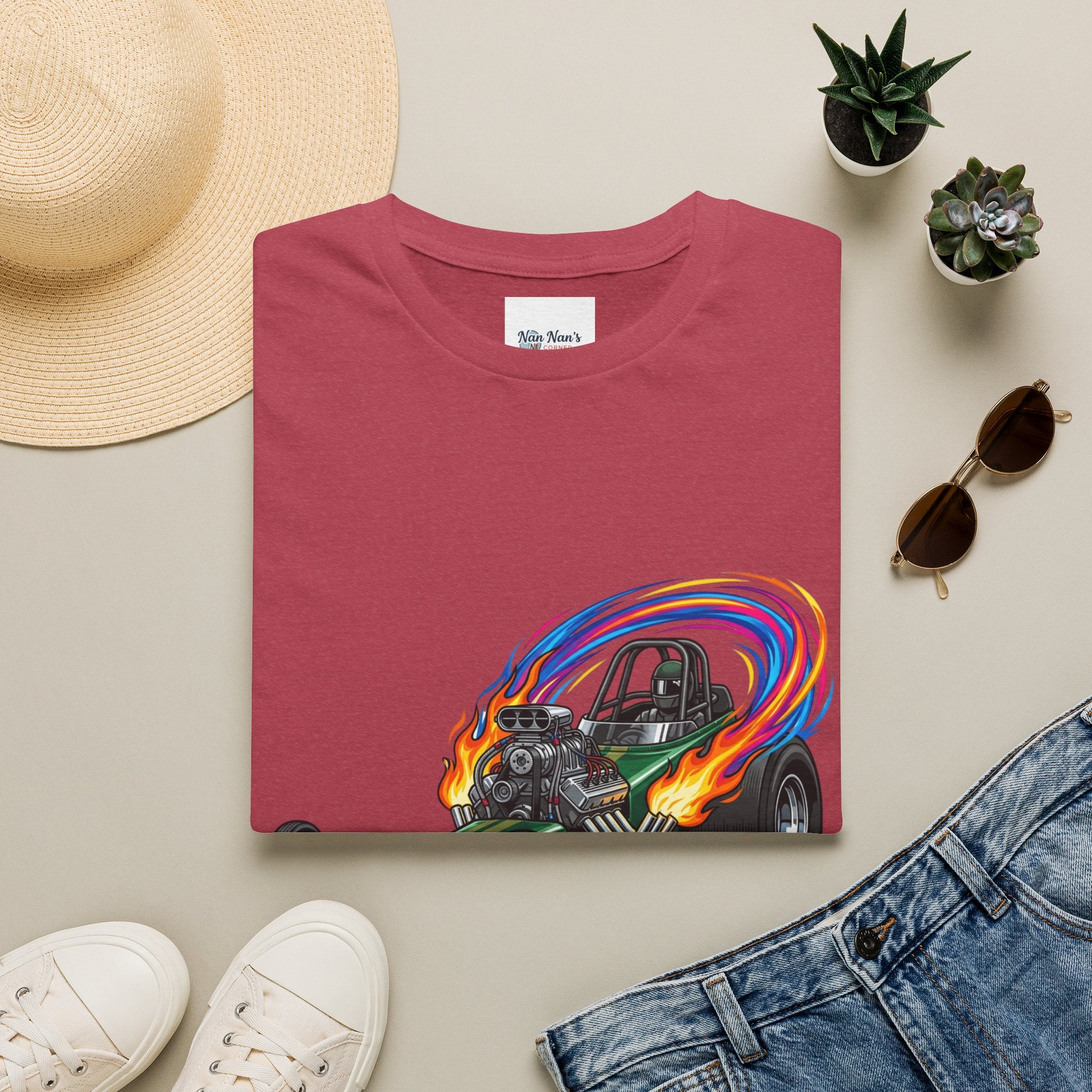 Dragster Racing Unisex Graphic T-Shirt – Novelty Soft Style Cotton Tee