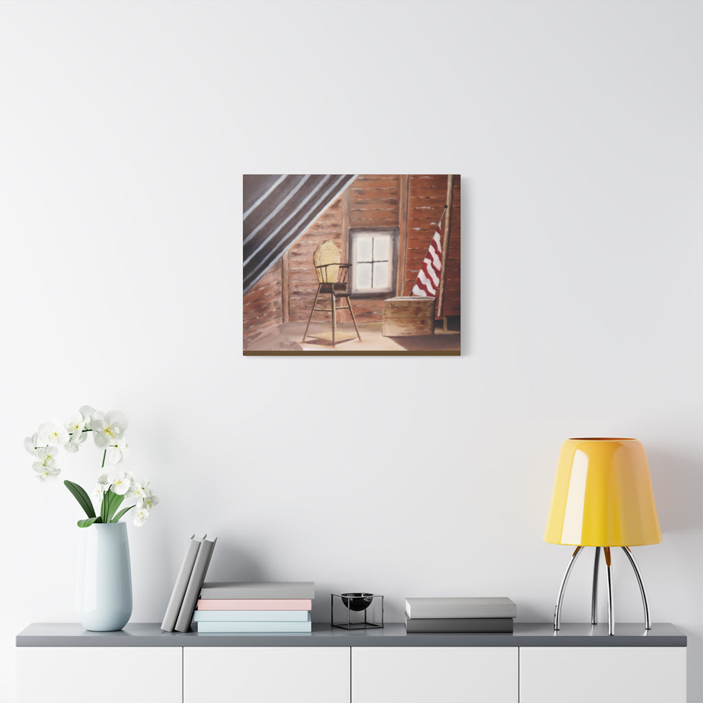 Vintage Attic Scene Canvas | Stretched Wall Art