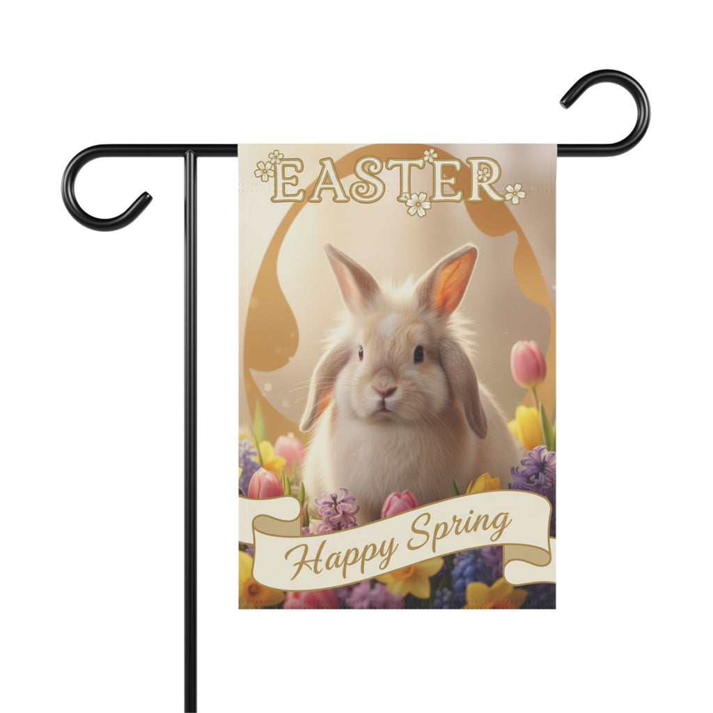 Easter Bunny Garden Flag | Happy Spring Floral Garden Banner