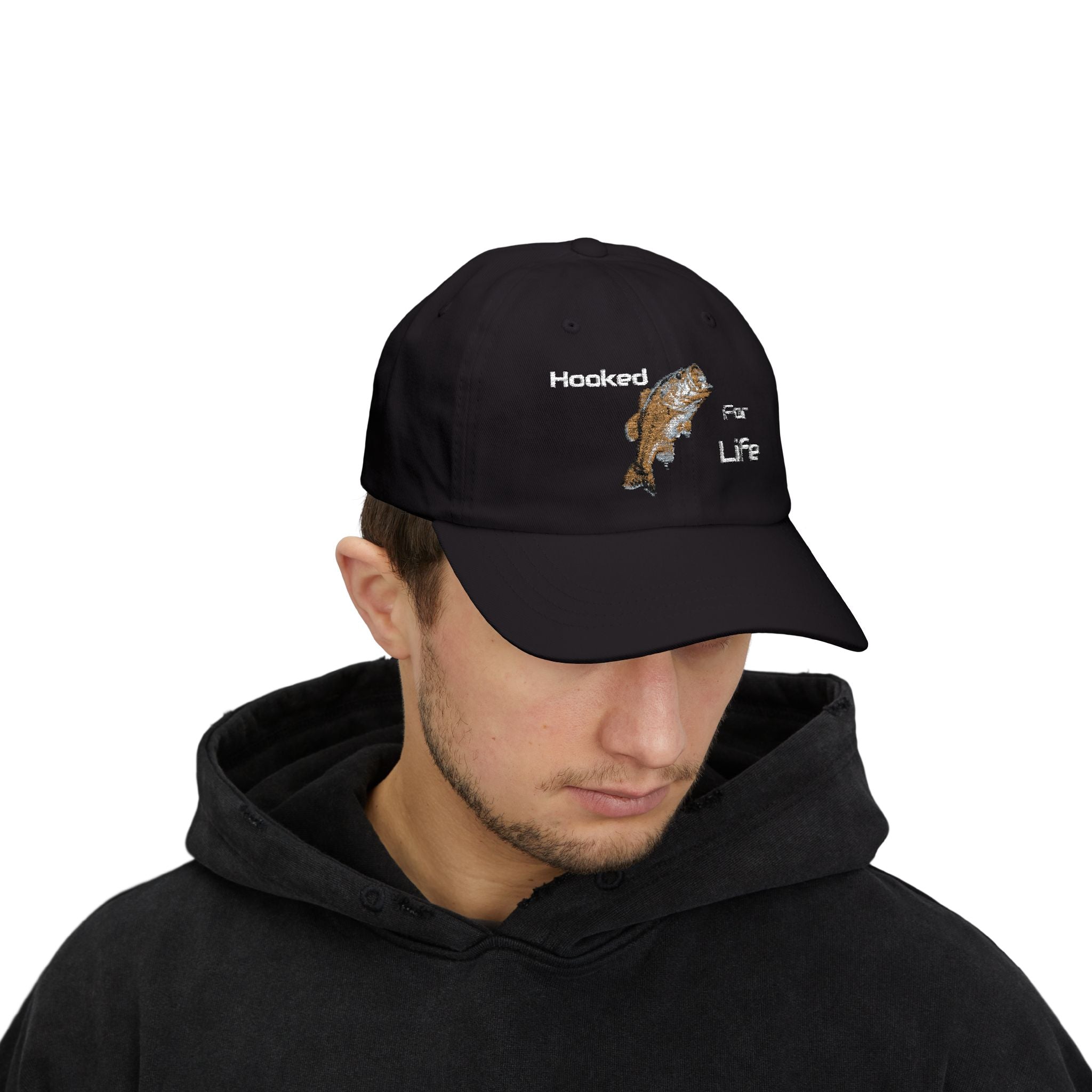 Hooked For Life Fishing Dad Cap | Baseball Hat