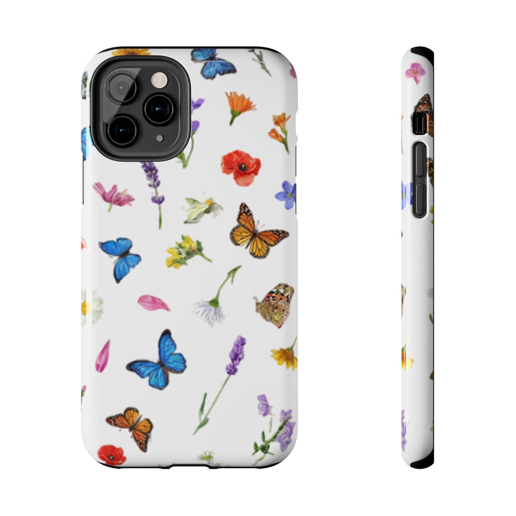 Butterfly Meadow Tough Phone Case / Floral Protective Phone Cover