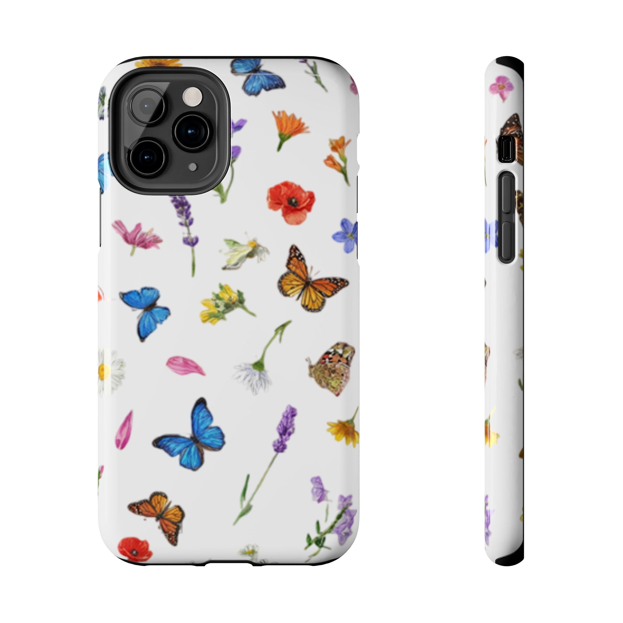 Butterfly Meadow Tough Phone Case / Floral Protective Phone Cover