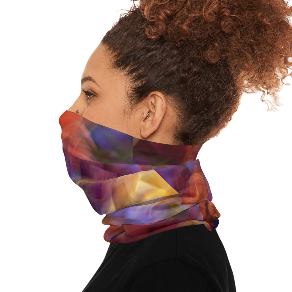 Abstract Floral Blur Neck Gaiter | Colorful Swirl Pattern