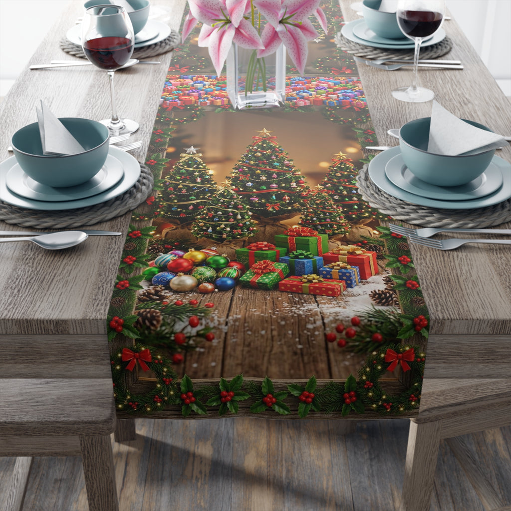 Christmas Tree and Presents Table Runner | Holiday Holiday Decor