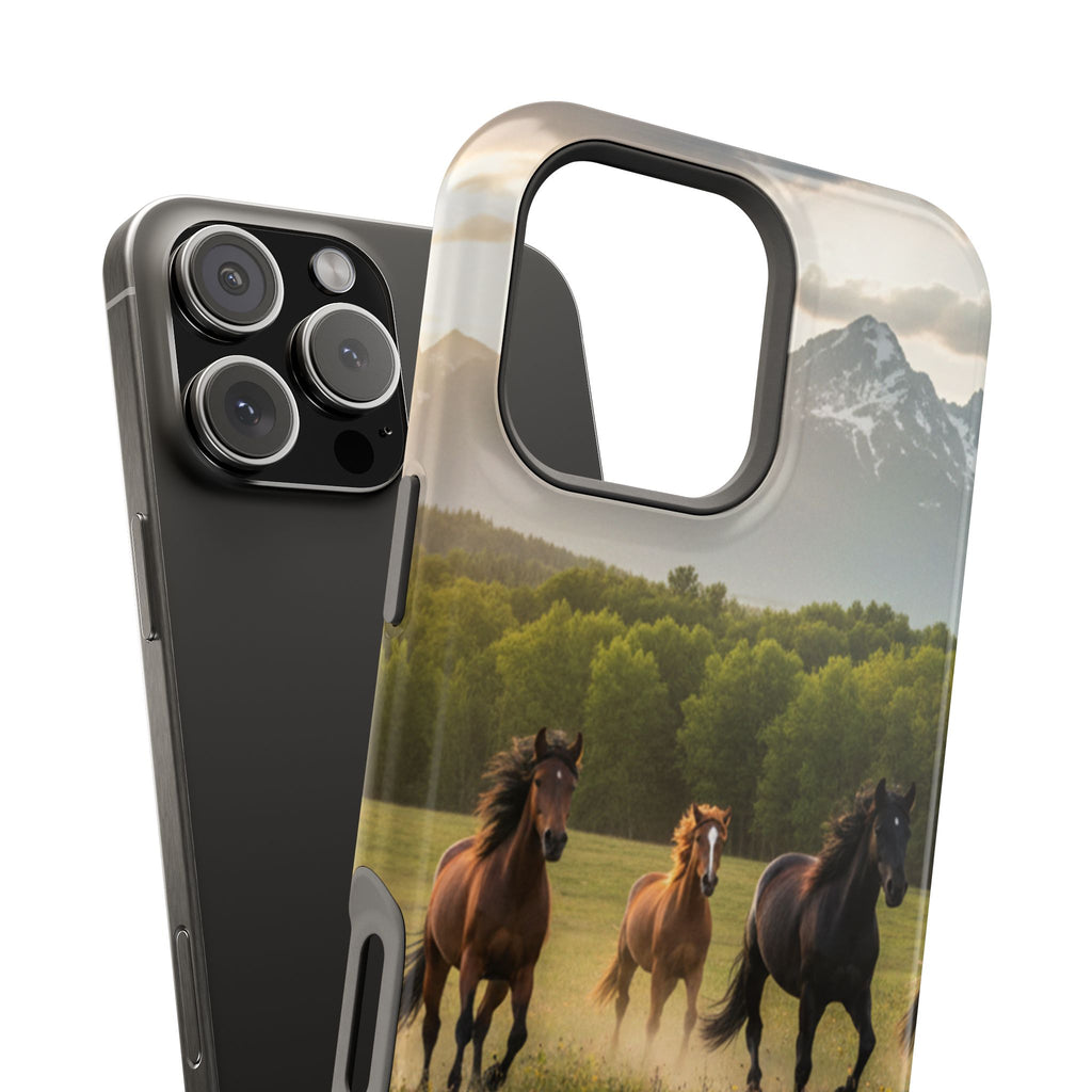 Running Horses Phone Case | Magnetic Impact-Resistant Case
