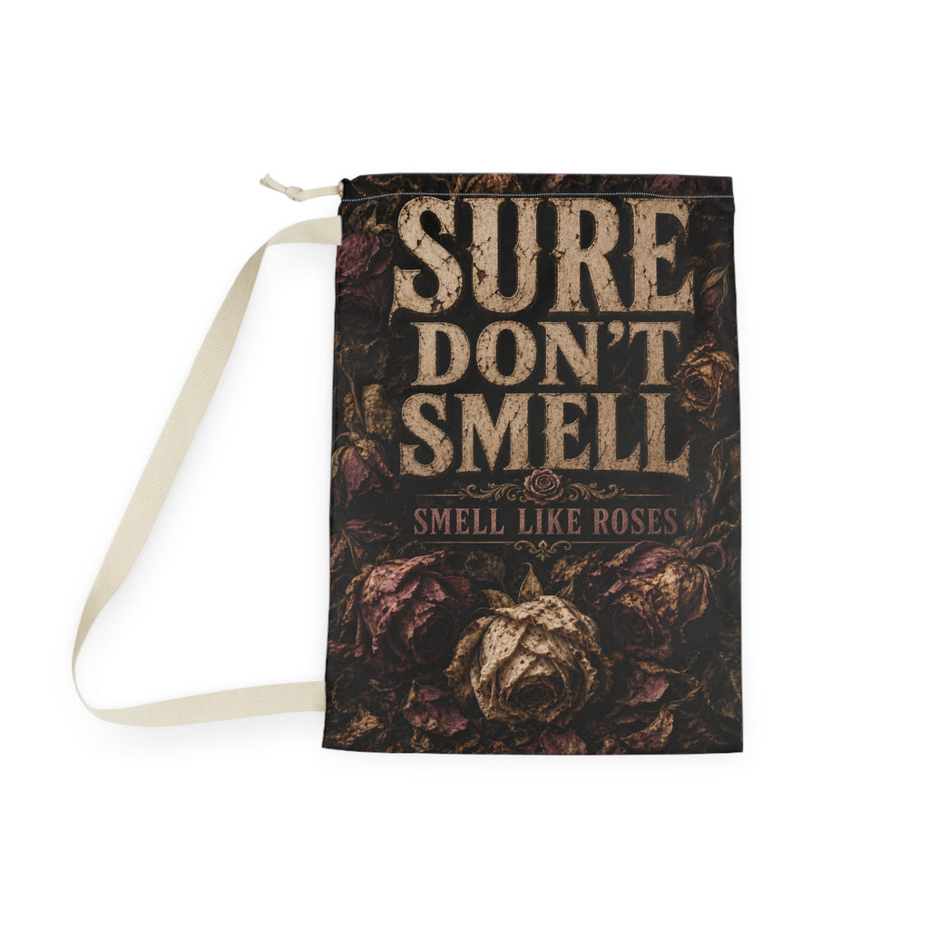 Laundry Bag — "Clothes Smell Spring Fresh" Floral Drawstring Bag