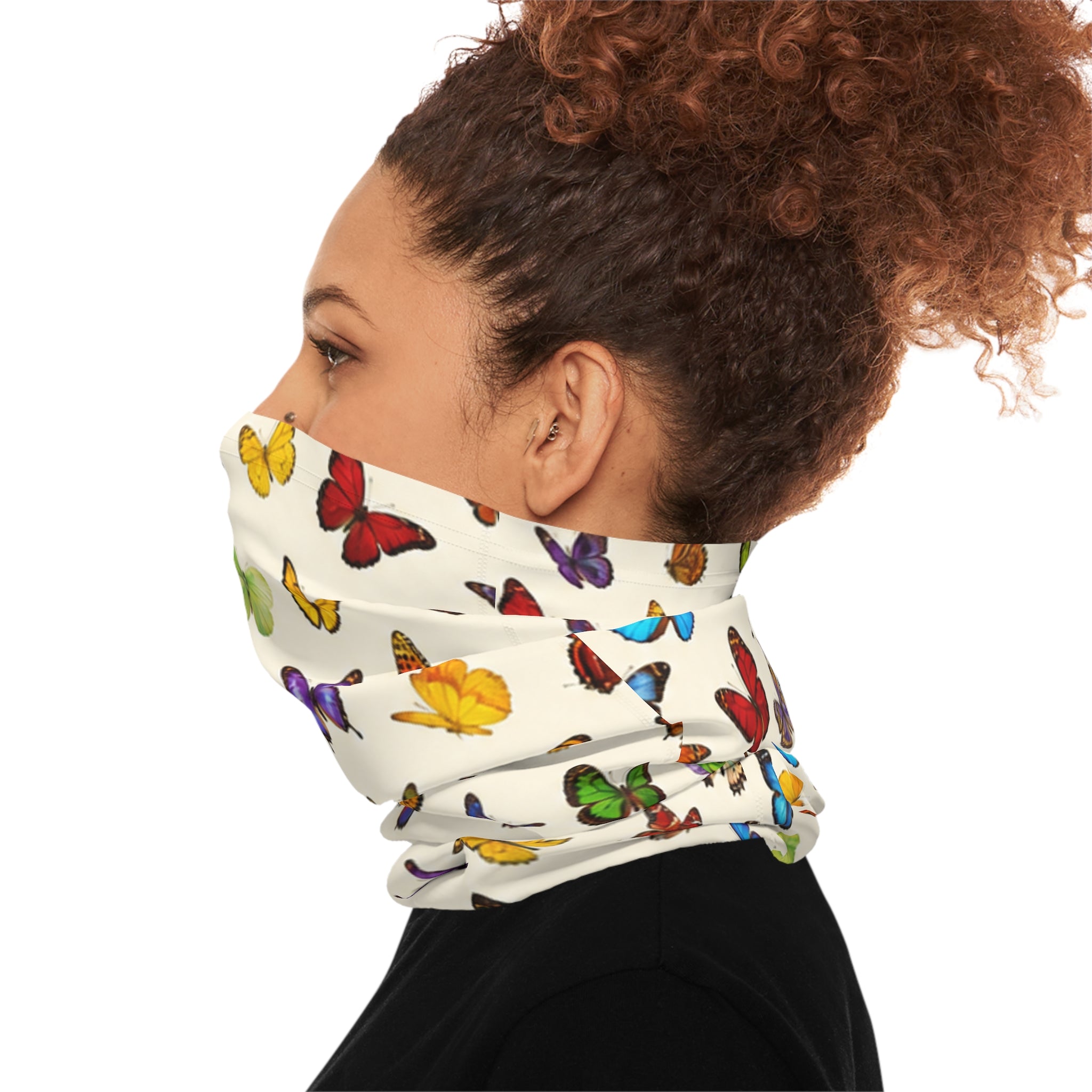 Colorful Butterfly Field Neck Gaiter | Spring Floral Scarf
