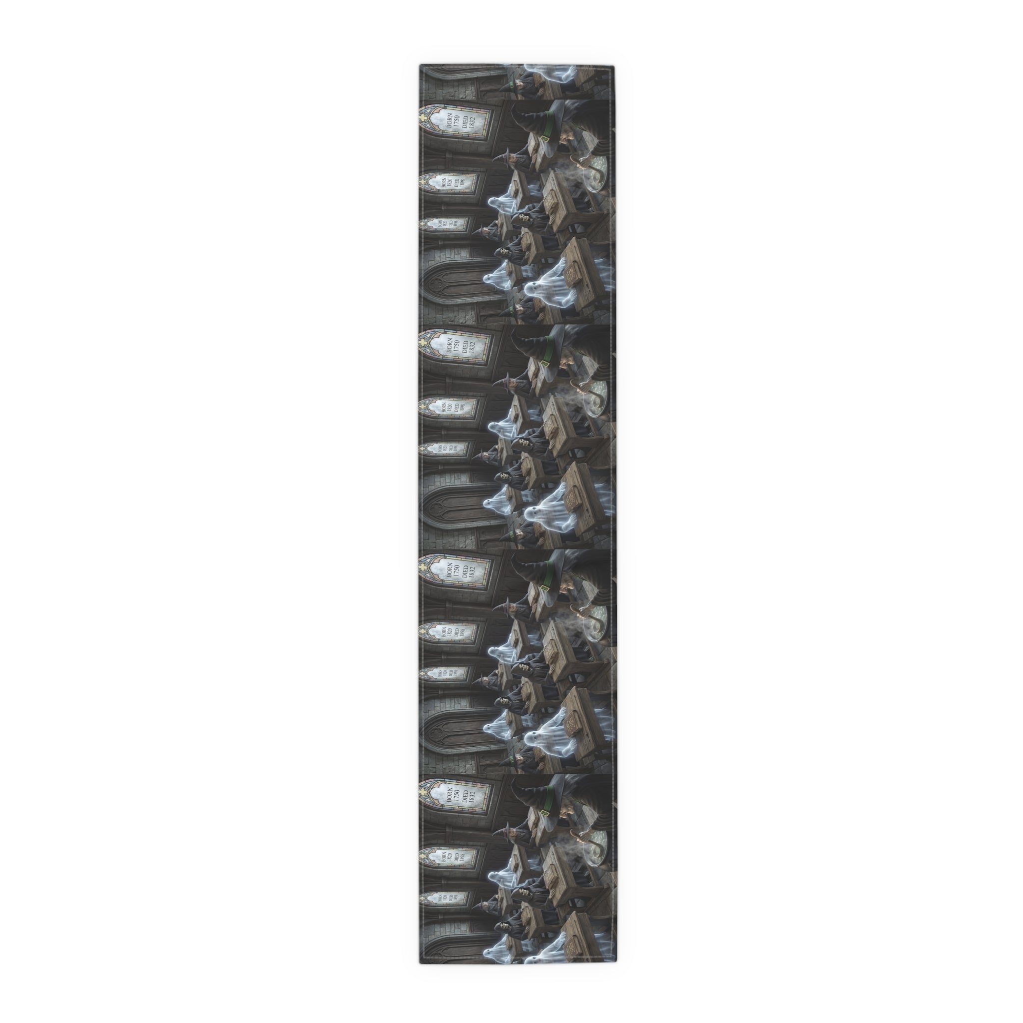 Haunted School Room Scene Table Runner | Halloween Gothic Decor