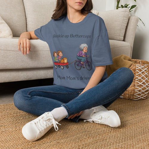 Buckle Up Buttercups Mom Mom's Driving Unisex Graphic T-Shirt – Novelty Cotton Tee