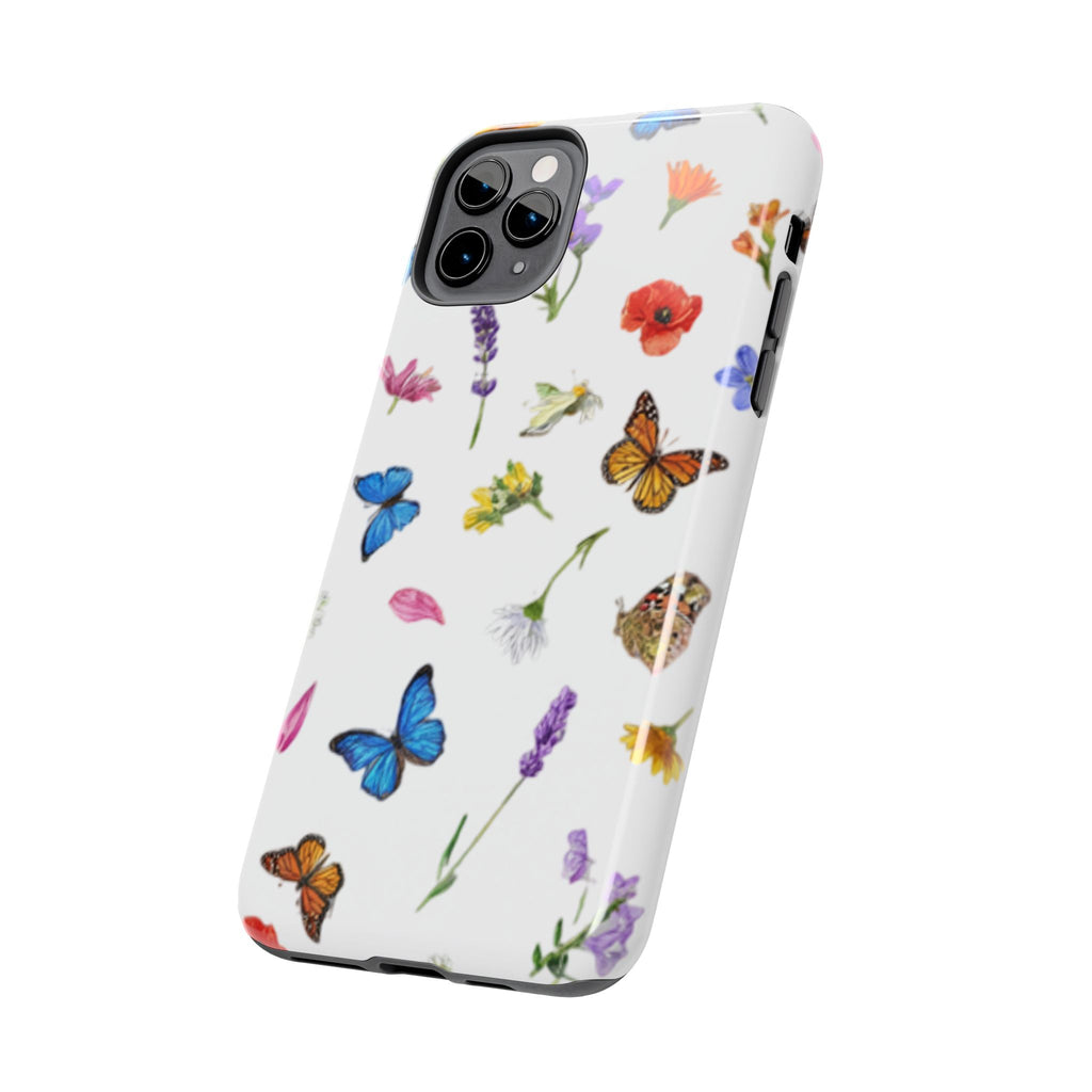 Butterfly Meadow Tough Phone Case / Floral Protective Phone Cover