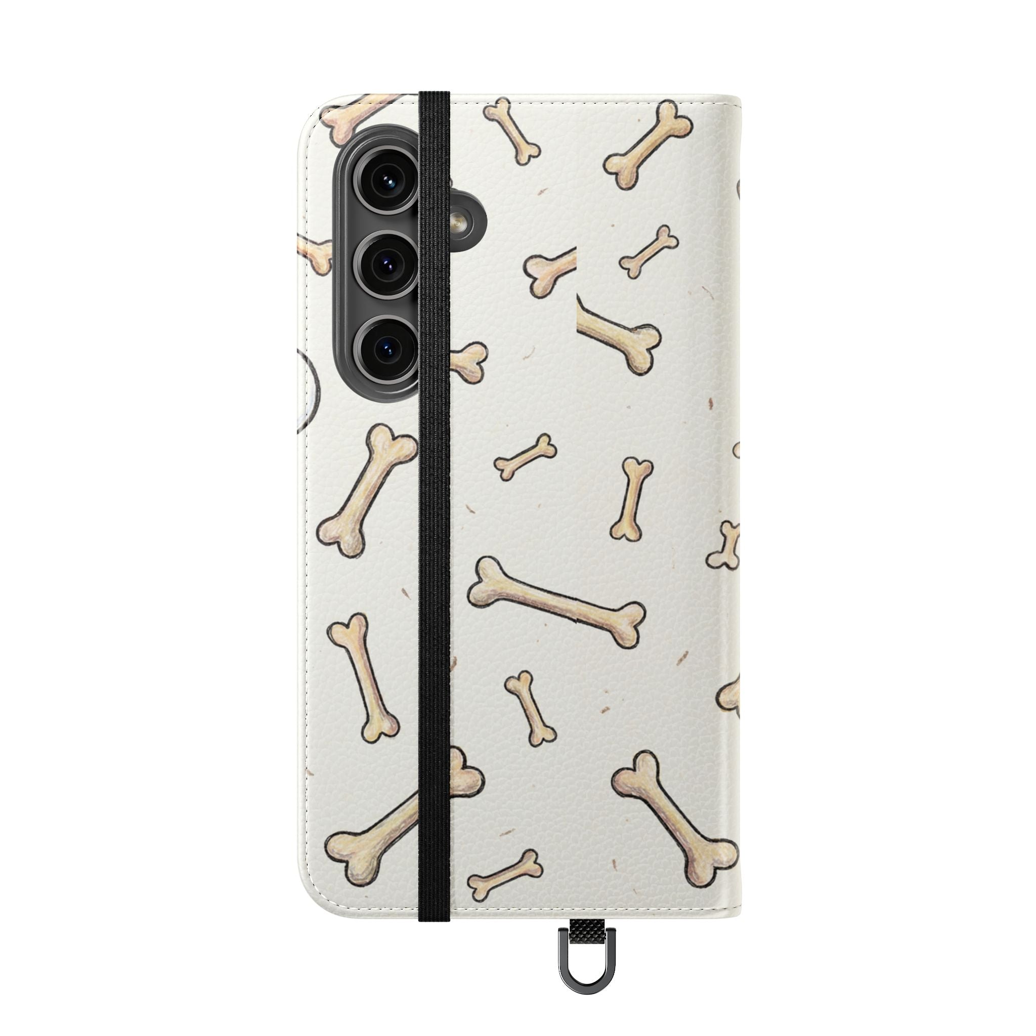 Pug & Bones Phone Flip Case / Cute Dog Wallet Cover