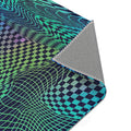 Psychedelic Wavy Checkerboard Area Rug | Trippy Optical Illusion Pattern