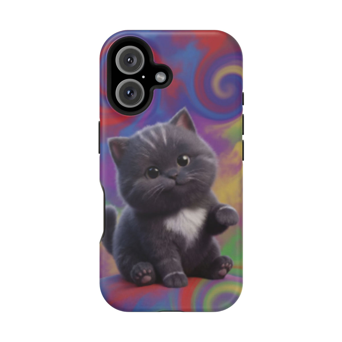 Kawaii Gray Kitten phone case | Impact-Resistant Case