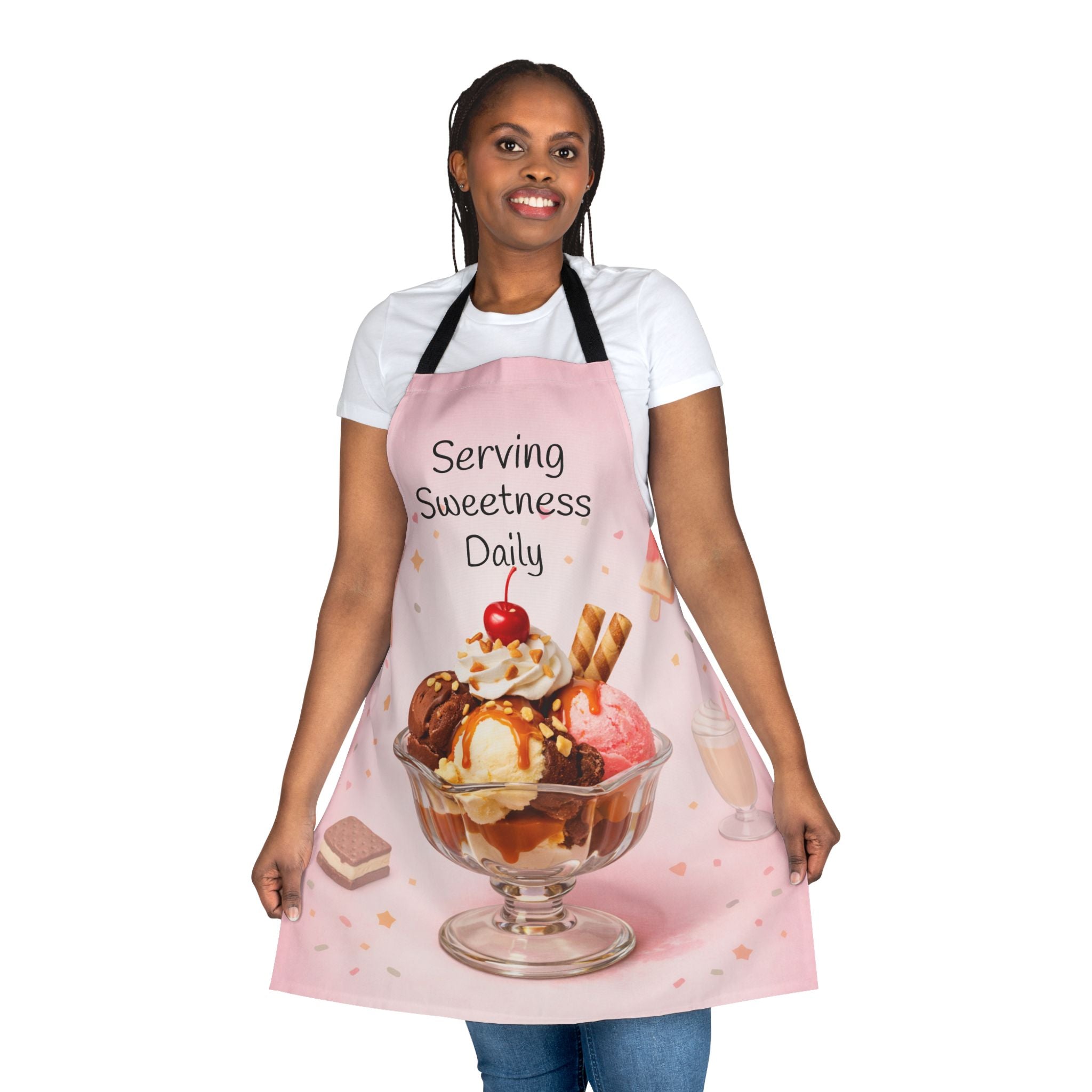 Ice Cream Sundae Apron | Dessert Kitchen Apron, Pink