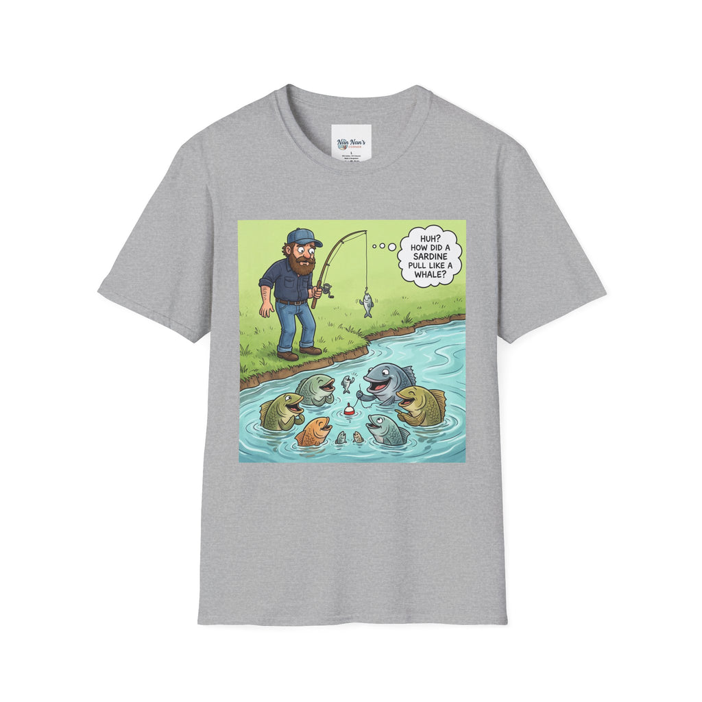 Fishing Bass Cartoon Unisex Graphic T-Shirt – Funny Lure Pond Fish Cotton Tee