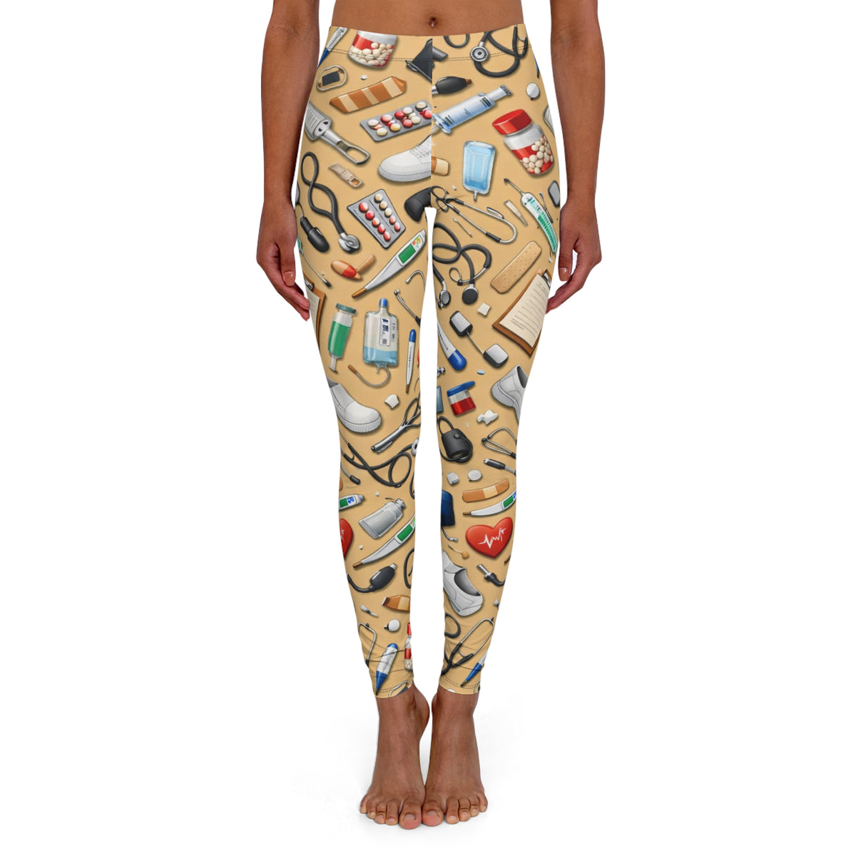Medical Tools Pattern Leggings | Stethoscope Nurse & Doctor AOP Leggings