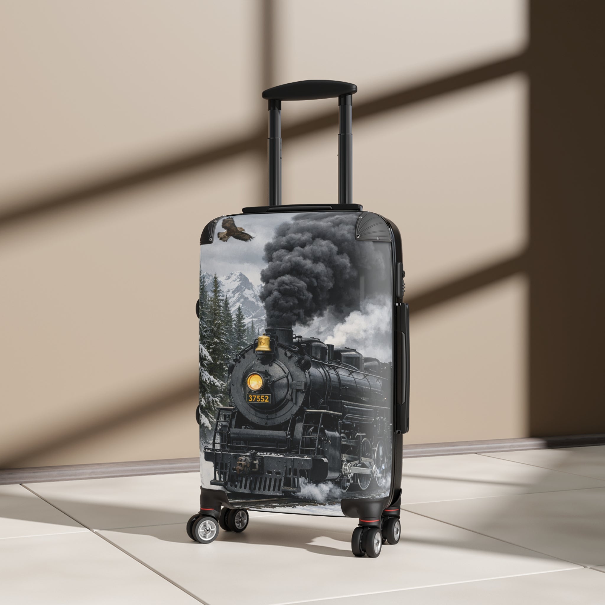Vintage Steam Locomotive Suitcase | Train Travel Luggage