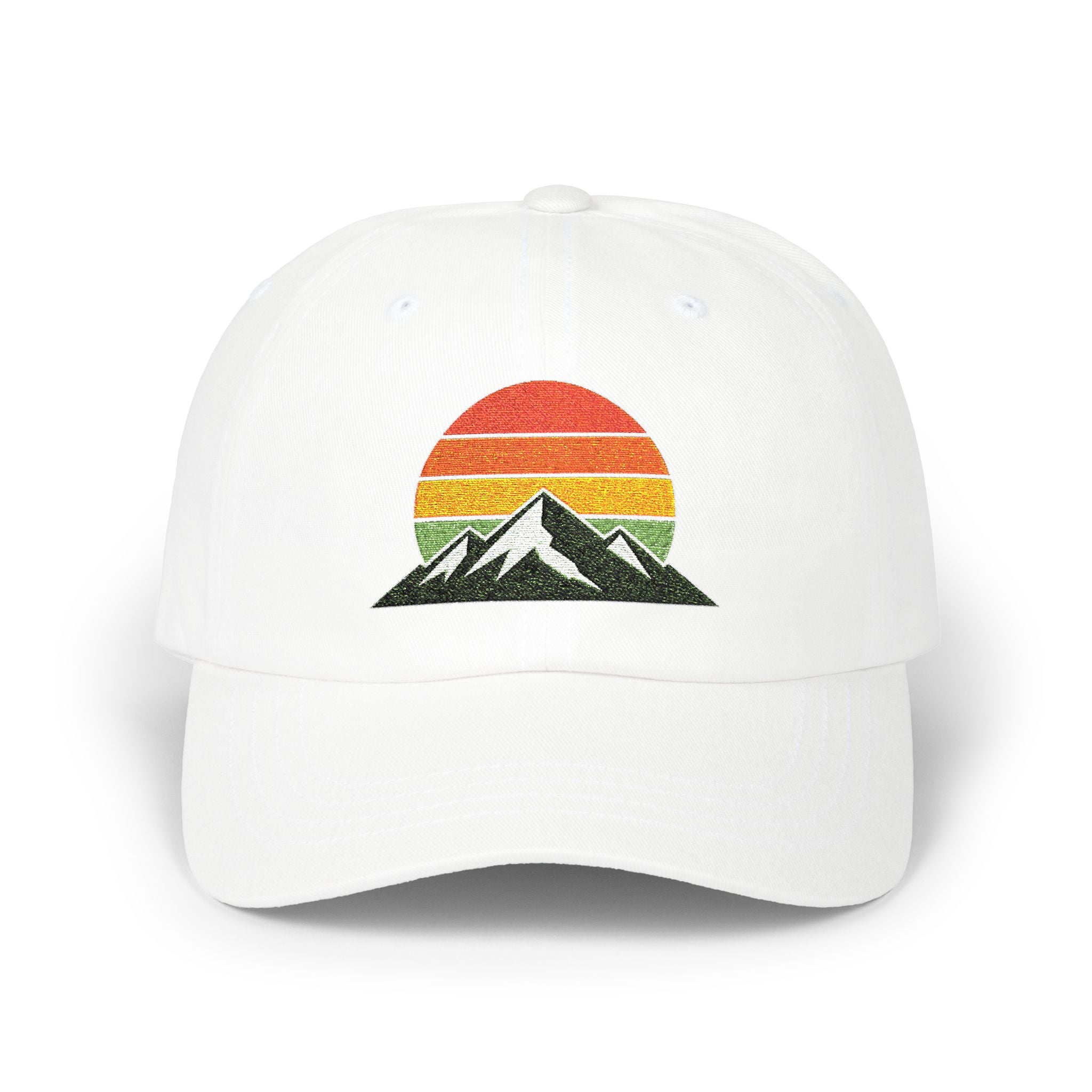 Retro Mountain Sunset Dad Cap | Embroidered Mountain Hat