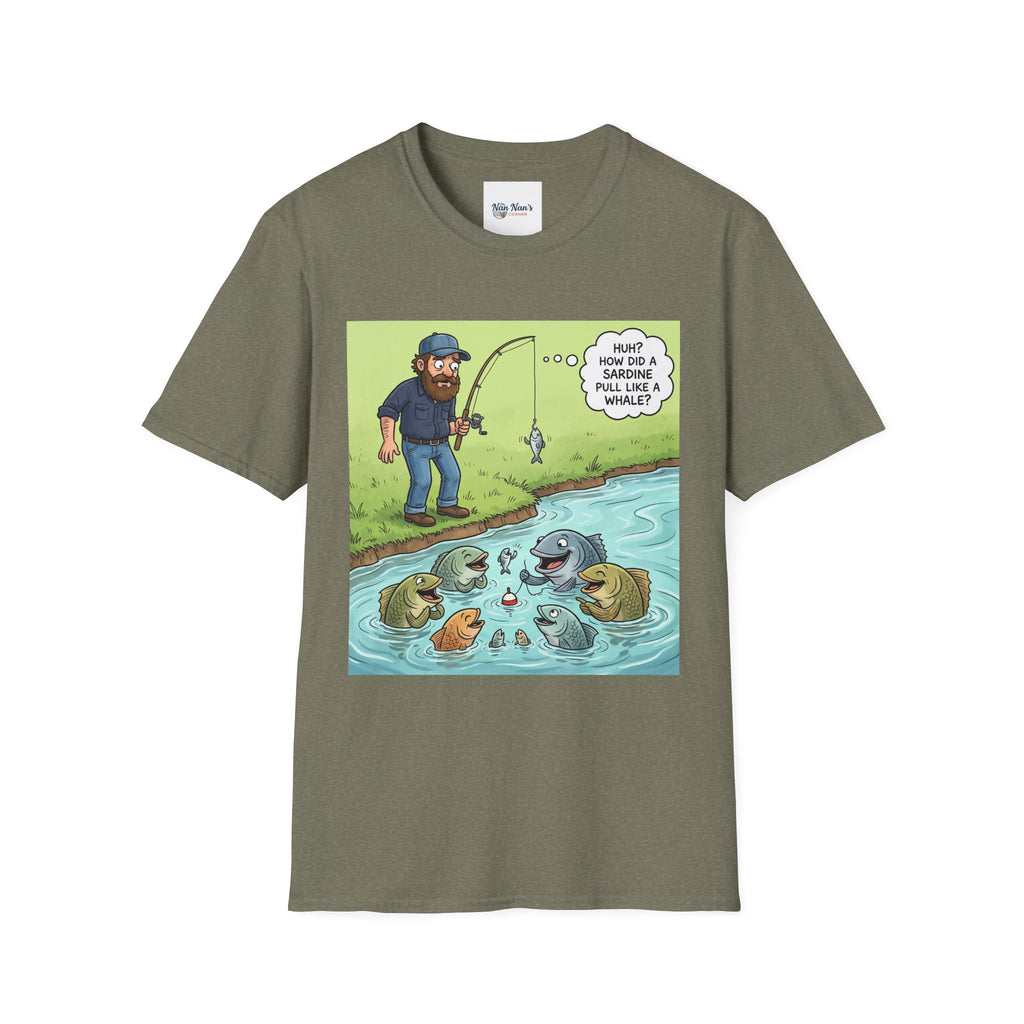 Fishing Bass Cartoon Unisex Graphic T-Shirt – Funny Lure Pond Fish Cotton Tee