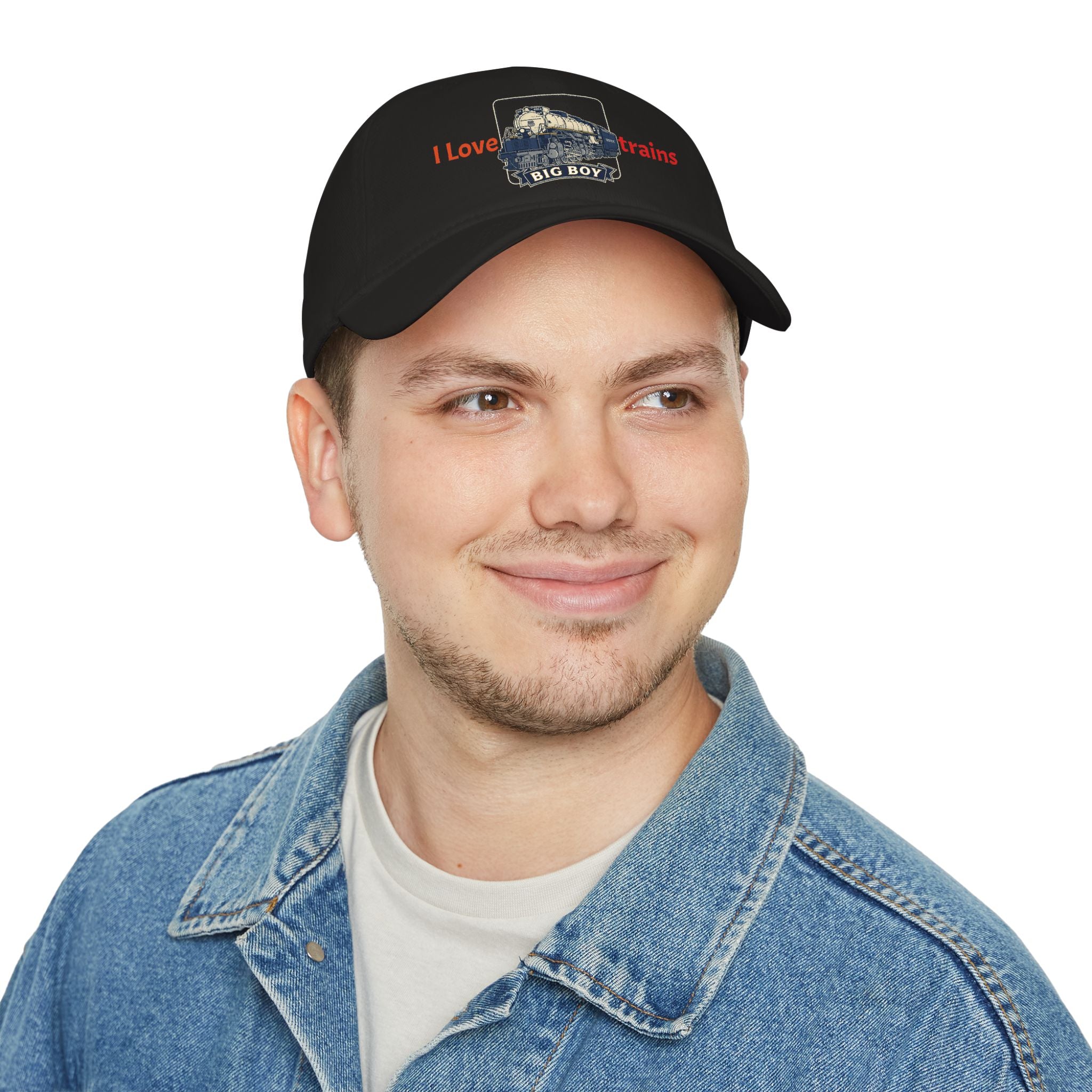 I Love Trains Big Boy Locomotive Low Profile Baseball Cap