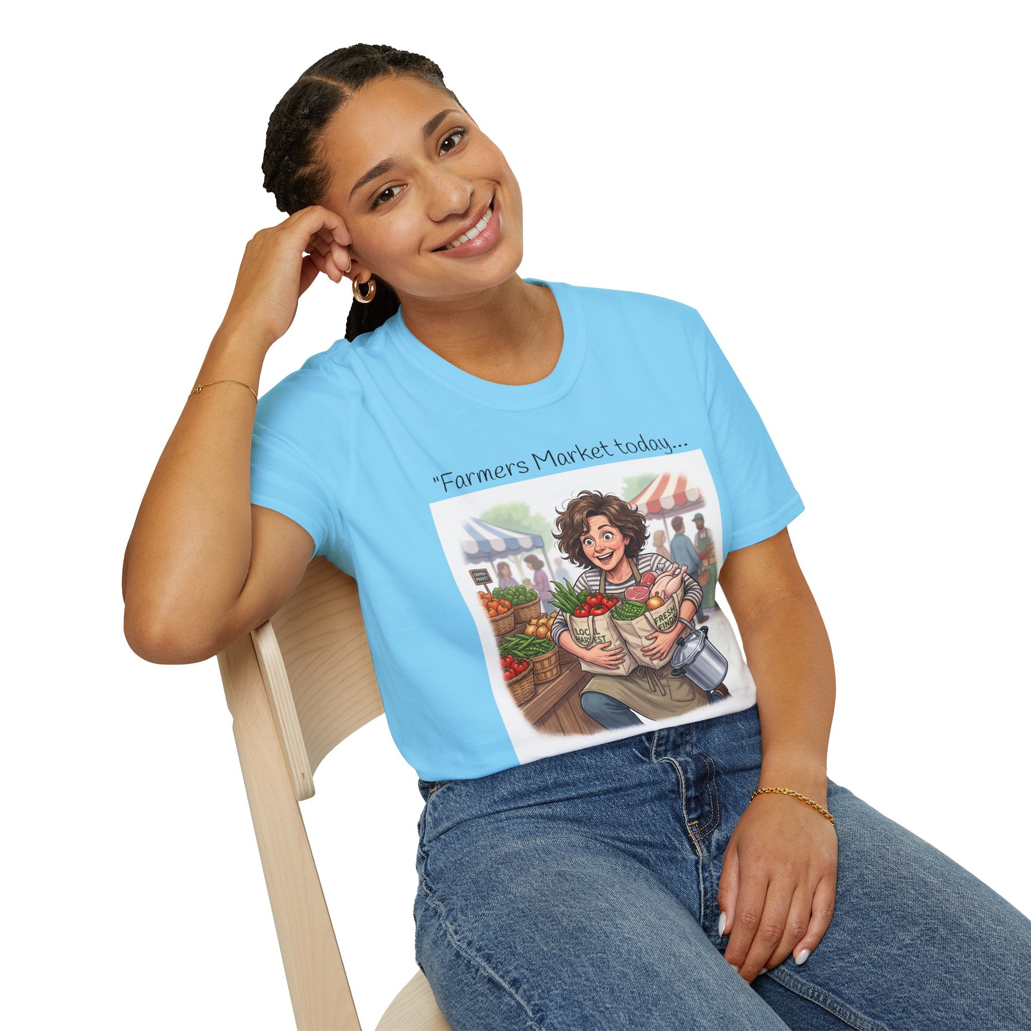 Farmers Market Kitchen Chaos Unisex Graphic T-Shirt – Novelty Cotton Tee