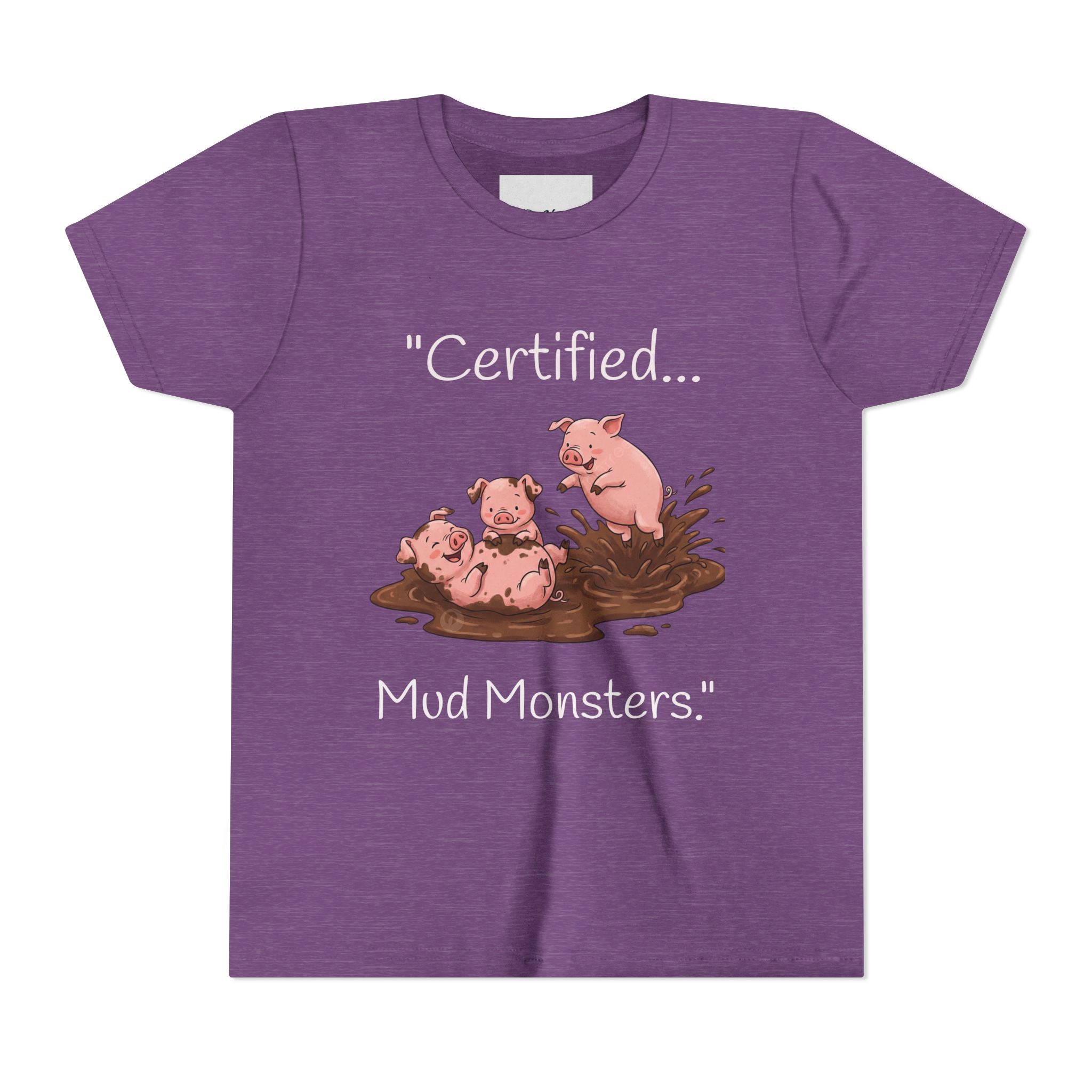 Certified Mud Monsters Kids Graphic T-Shirt – Playful Piglets Youth Cotton Tee