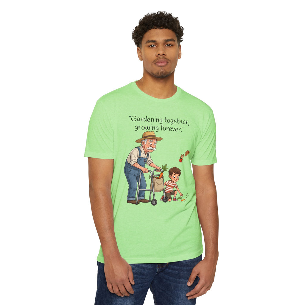 Gardening Together T-Shirt — "Gardening together, growing forever." Grandparent & Child Garden Tee