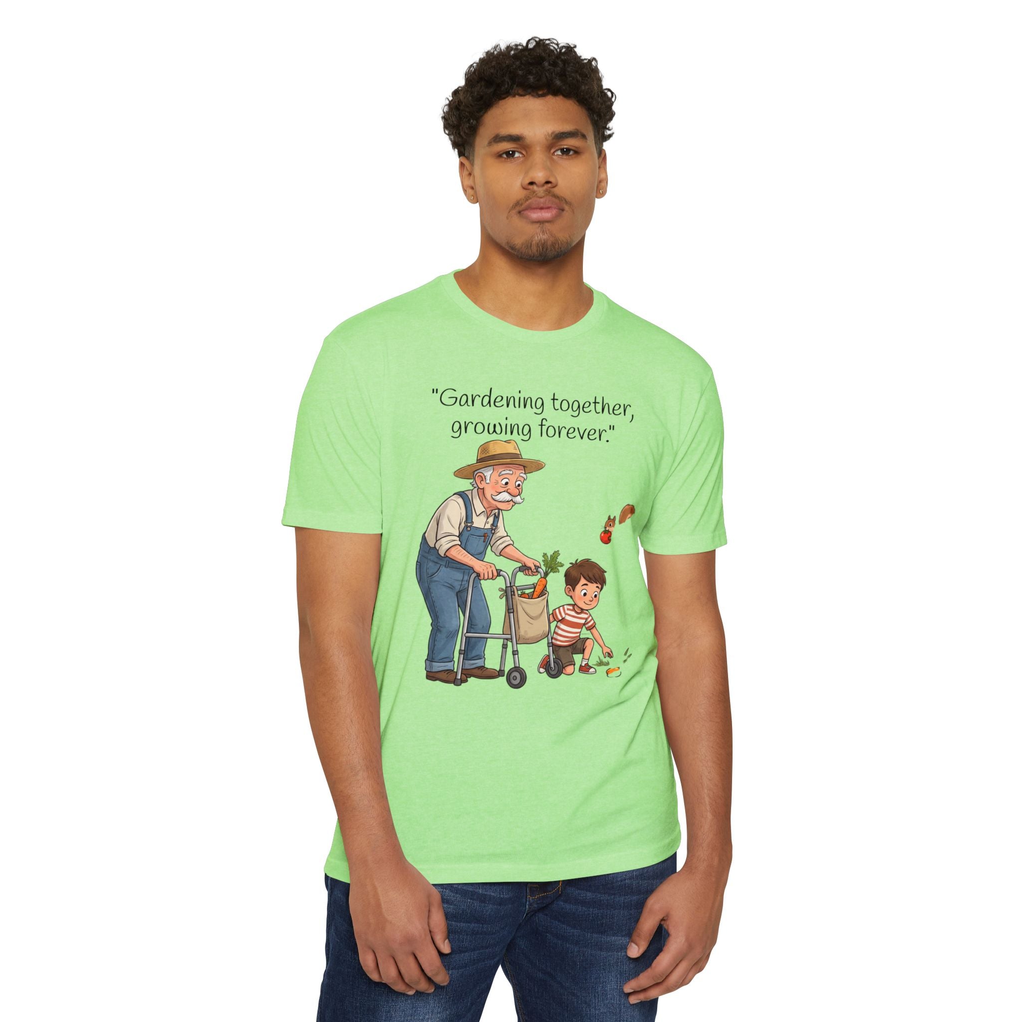 Gardening Together T-Shirt — "Gardening together, growing forever." Grandparent & Child Garden Tee