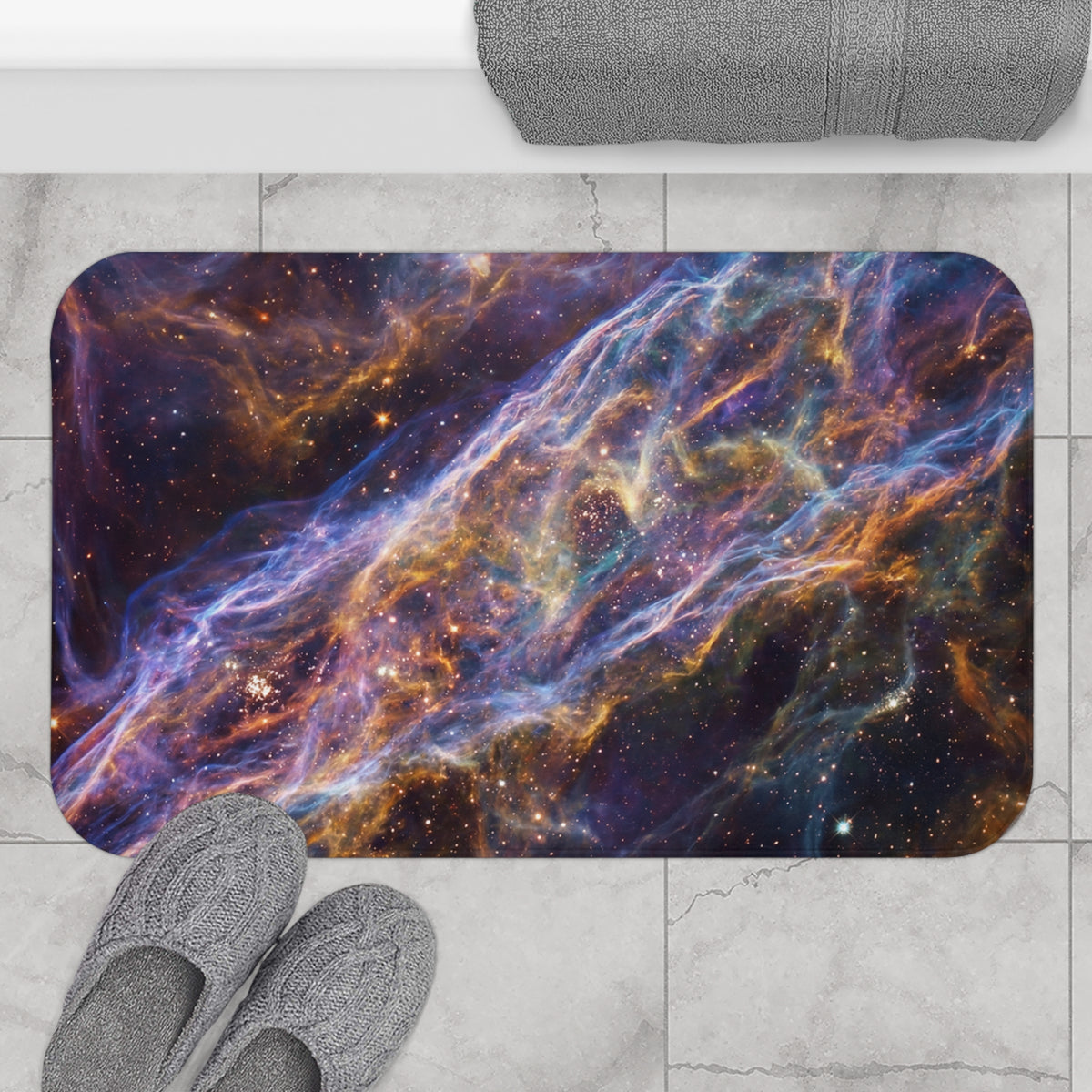 Cosmic Nebula Bath Mat / Galaxy Space Bathroom Decor