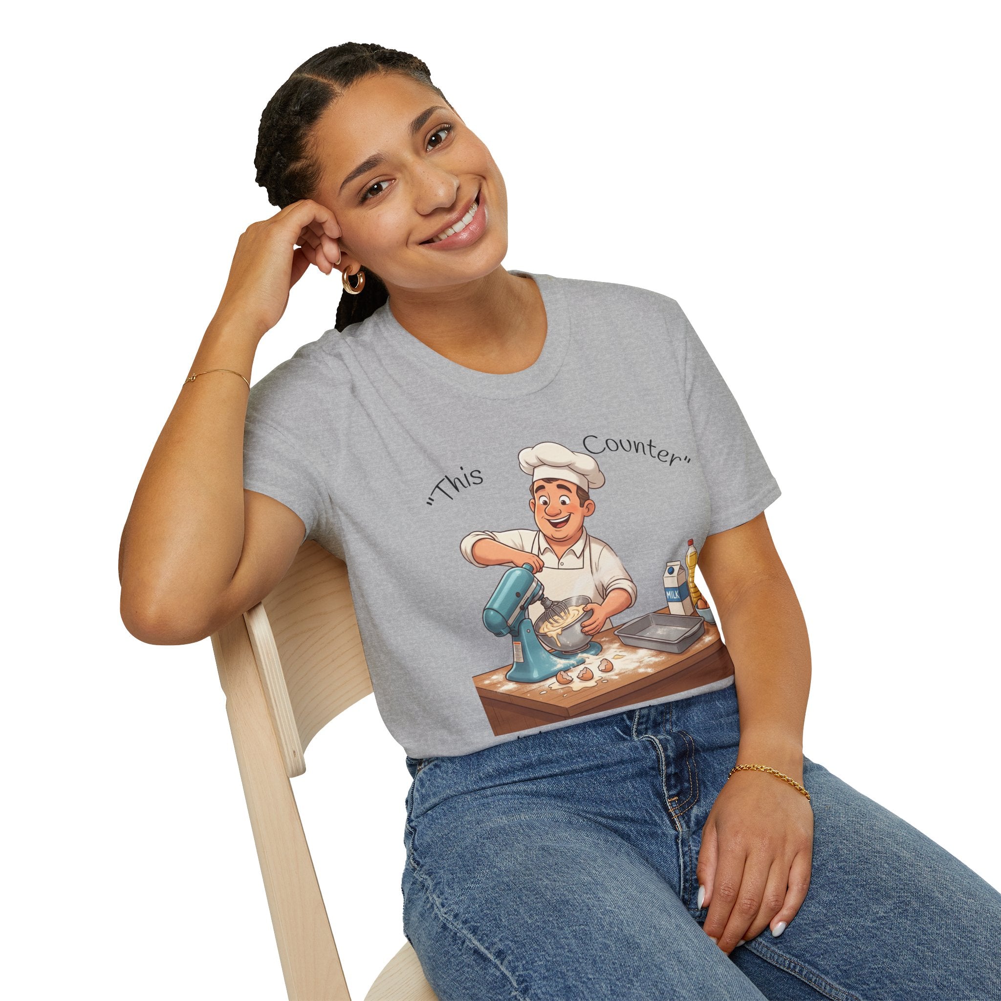 This Counter Didn't Stand a Chance Unisex Graphic T-Shirt – Funny Baking Chef Cotton Tee