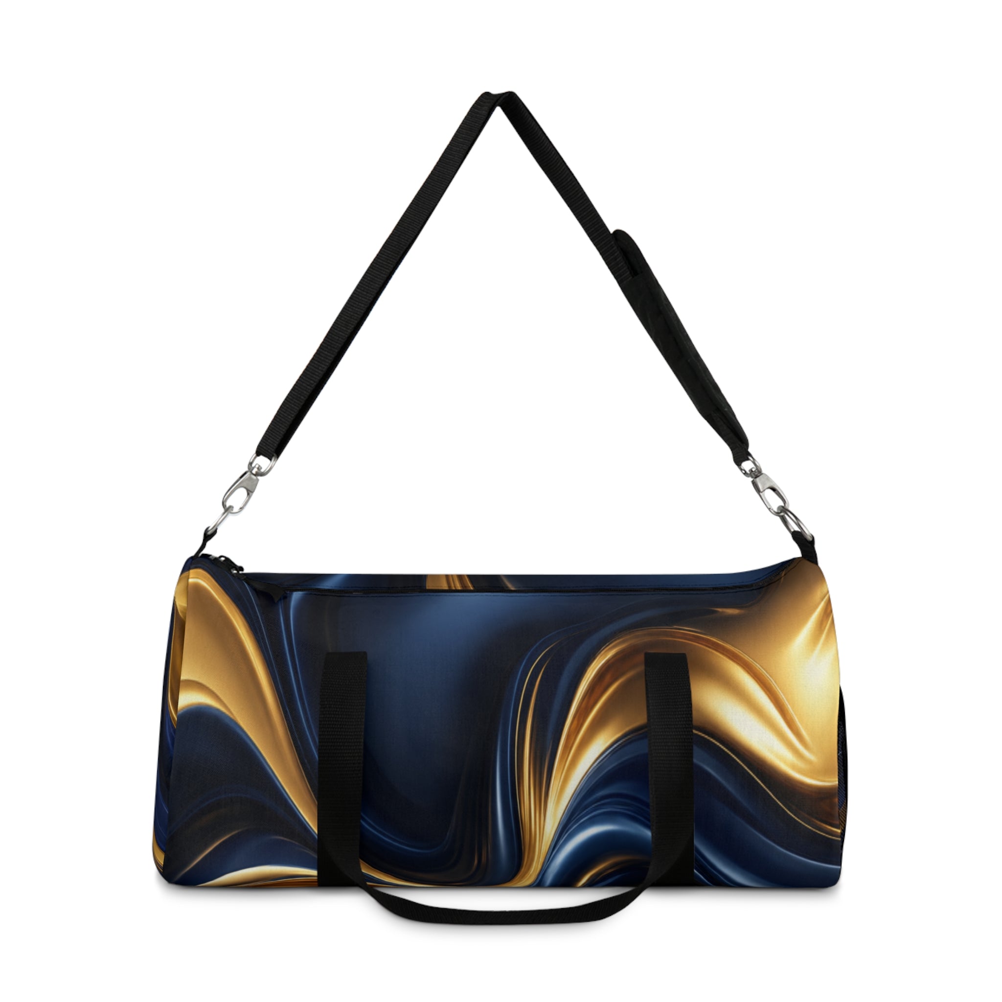 Navy & Gold Marble Duffle Bag — Luxury Travel Gym Bag